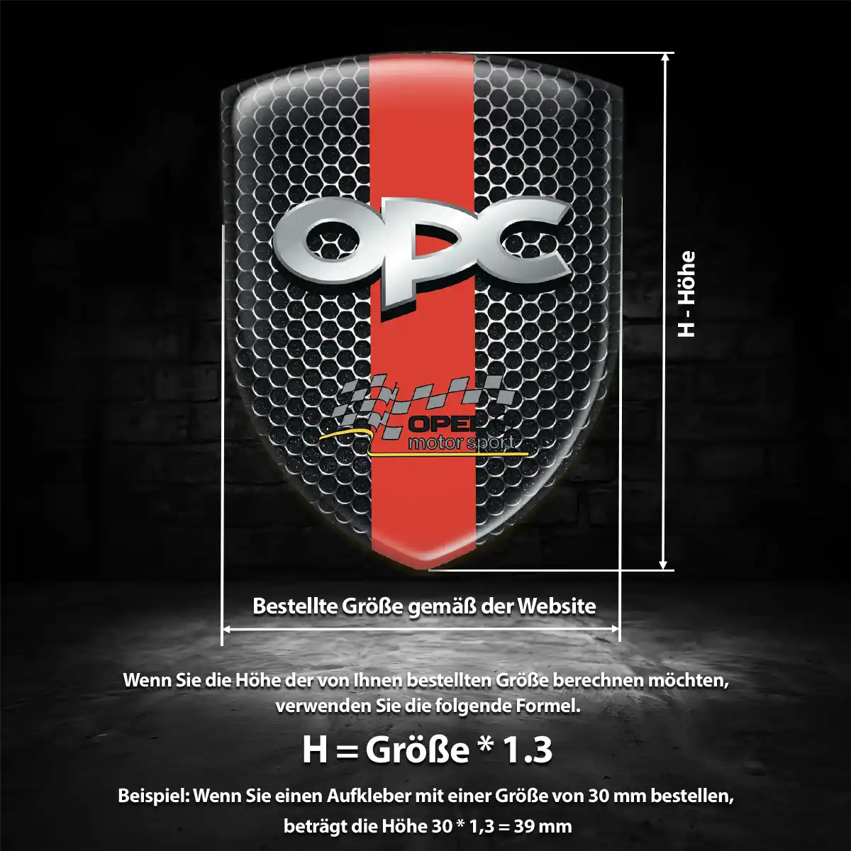 Opel 3D Gel Aufkleber Silikon Exterieurdesign