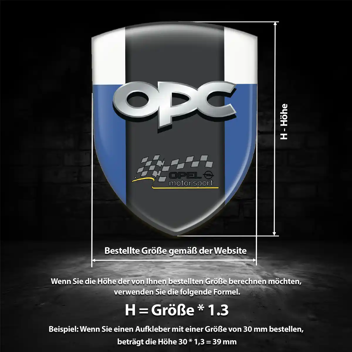 Opel 3D Gel Aufkleber Silikon Hochwertiges Harz