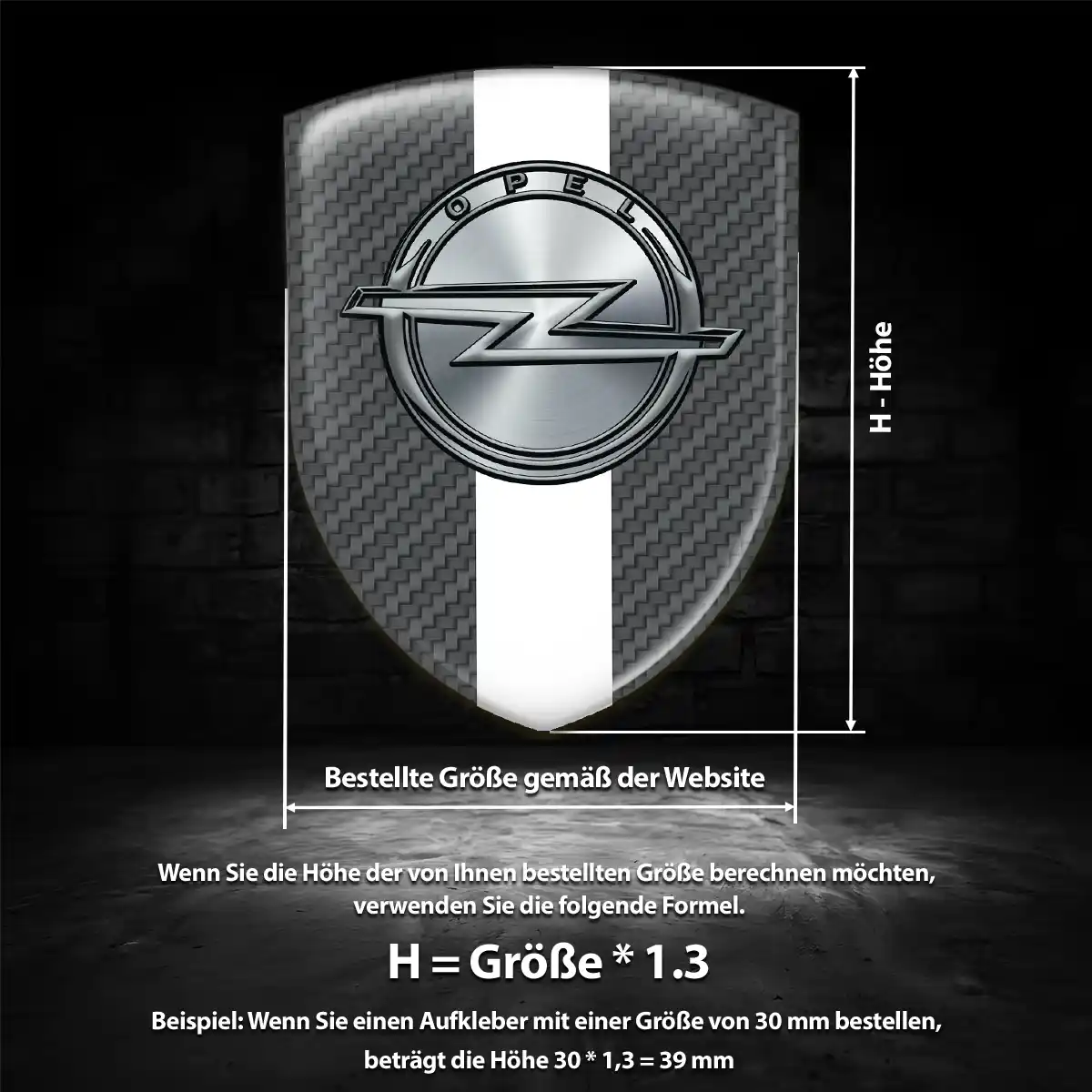 Opel 3D Gel Aufkleber Wappen Elegantes Design