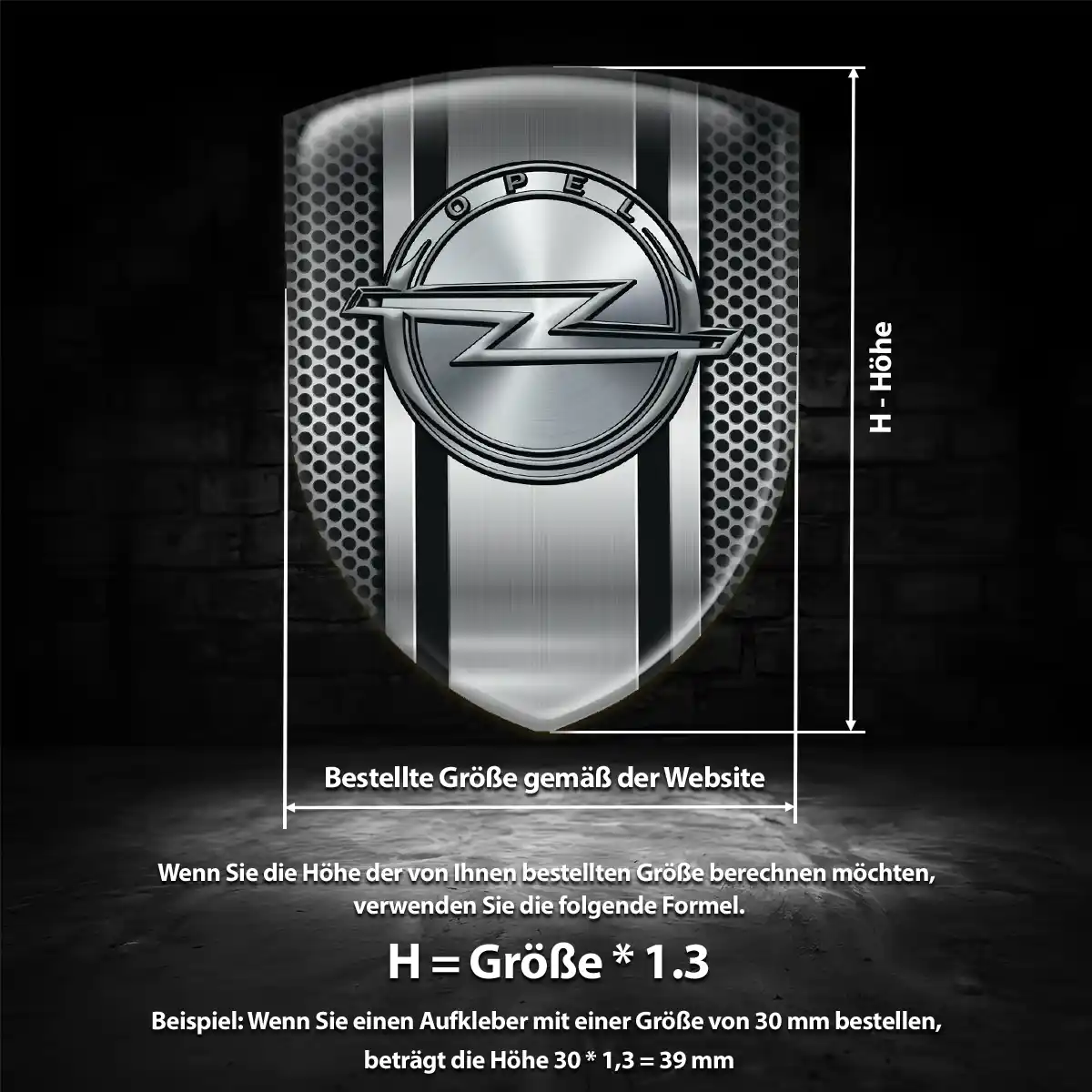 Opel 3D Gel Aufkleber Wappen Luxus-Edition