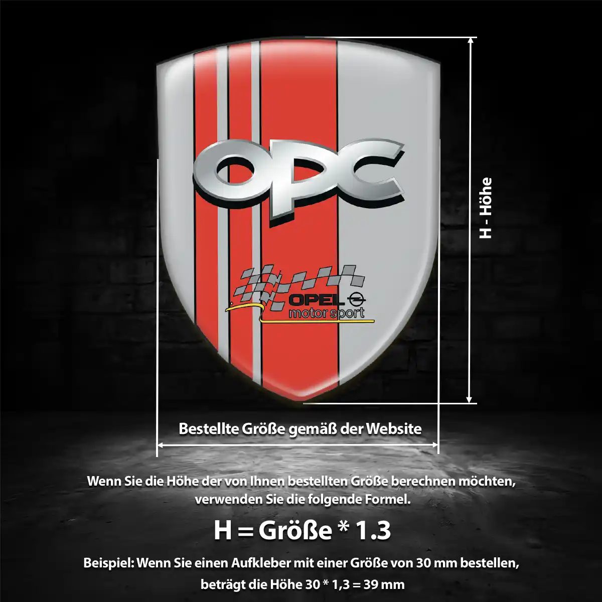 Opel 3D Gel Aufkleber Wappen Stilvolles Design
