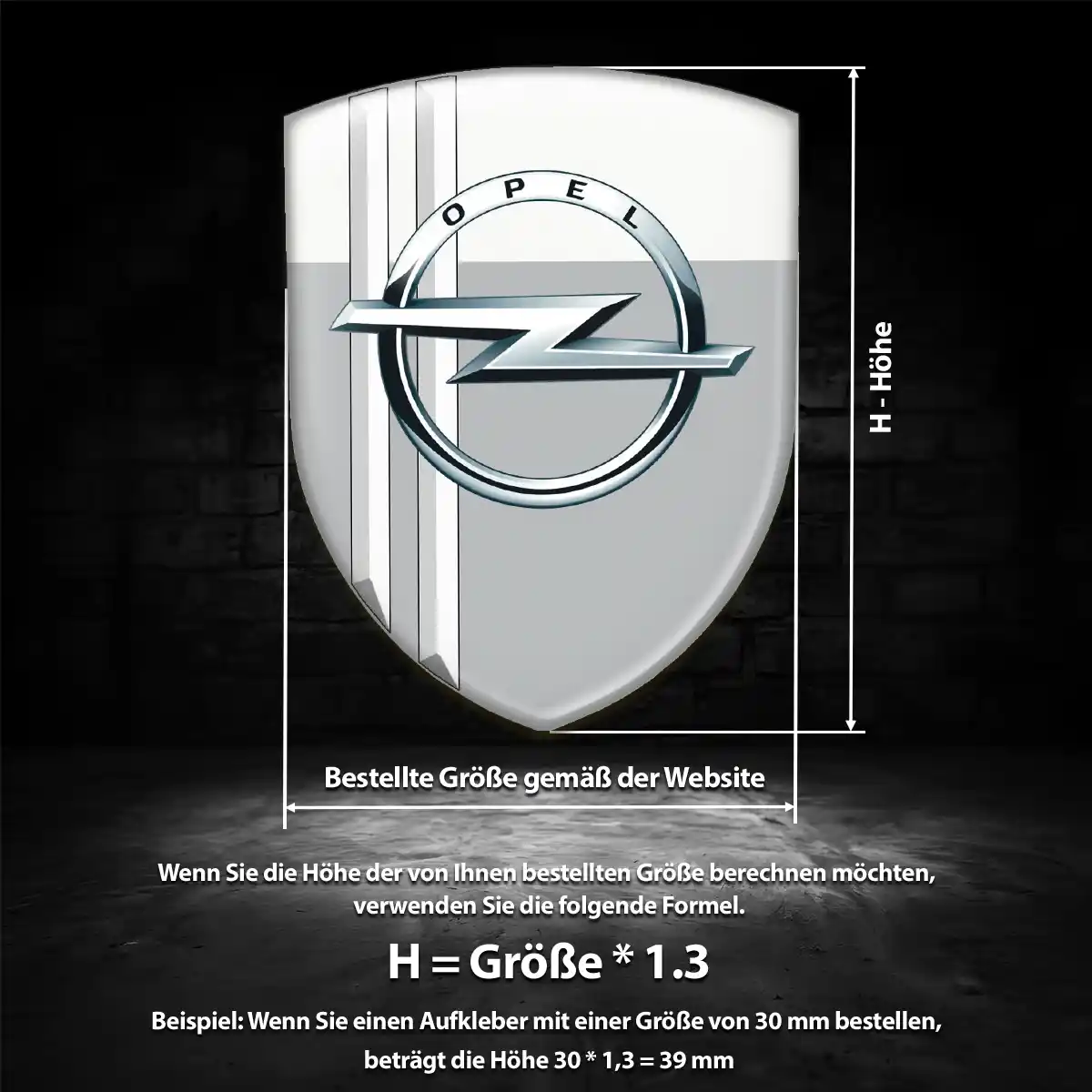 Opel Aufkleber 3D Gel Emblem Hochwertiges Harz
