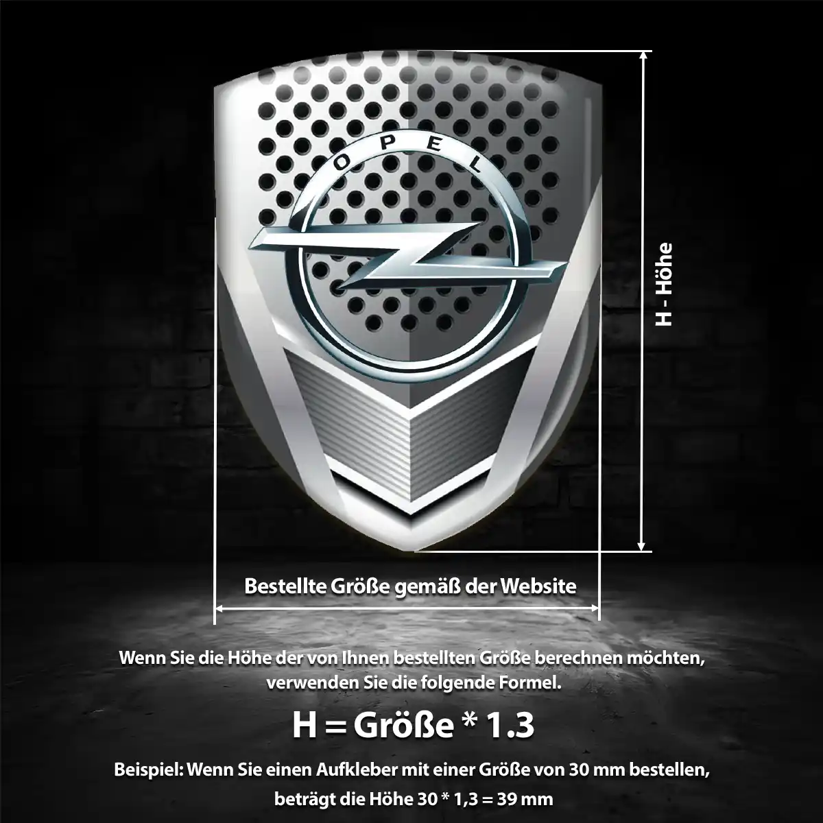 Opel Aufkleber 3D Gel Silikon Exterieurdesign
