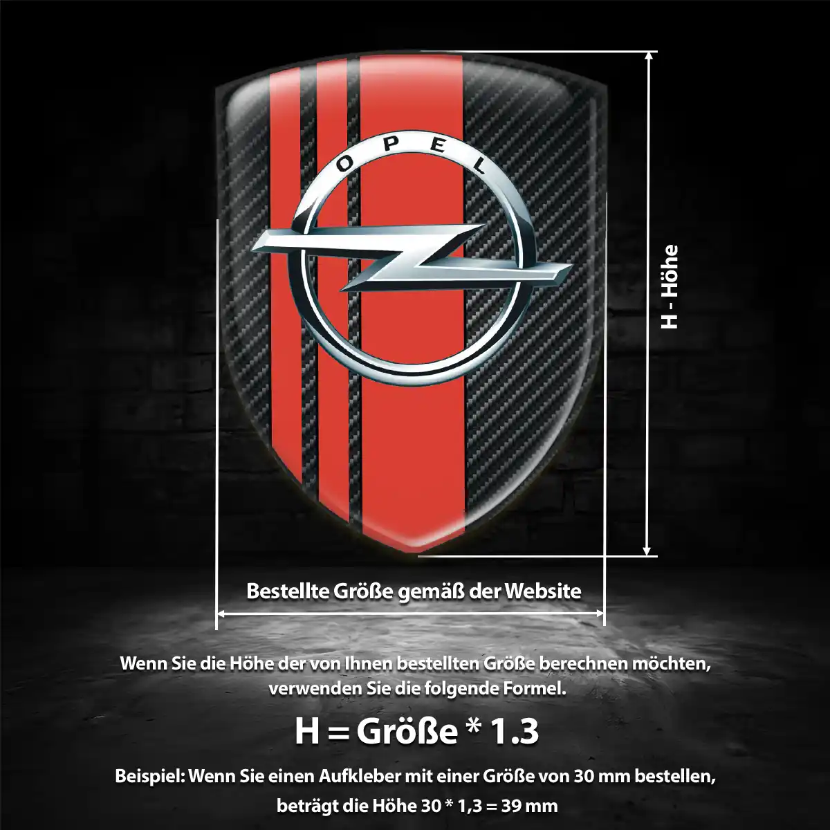 Opel Aufkleber 3D Gel Wappen Anspruchsvolles Design
