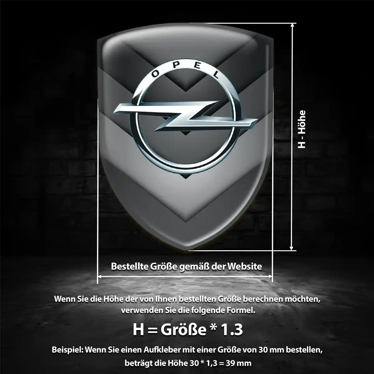 Opel Aufkleber 3D Gel Wappen Ausdrucksstarkes Design