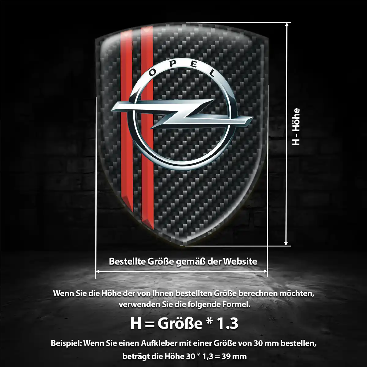 Opel Aufkleber 3D Gel Wappen Auto Exterieurdesign