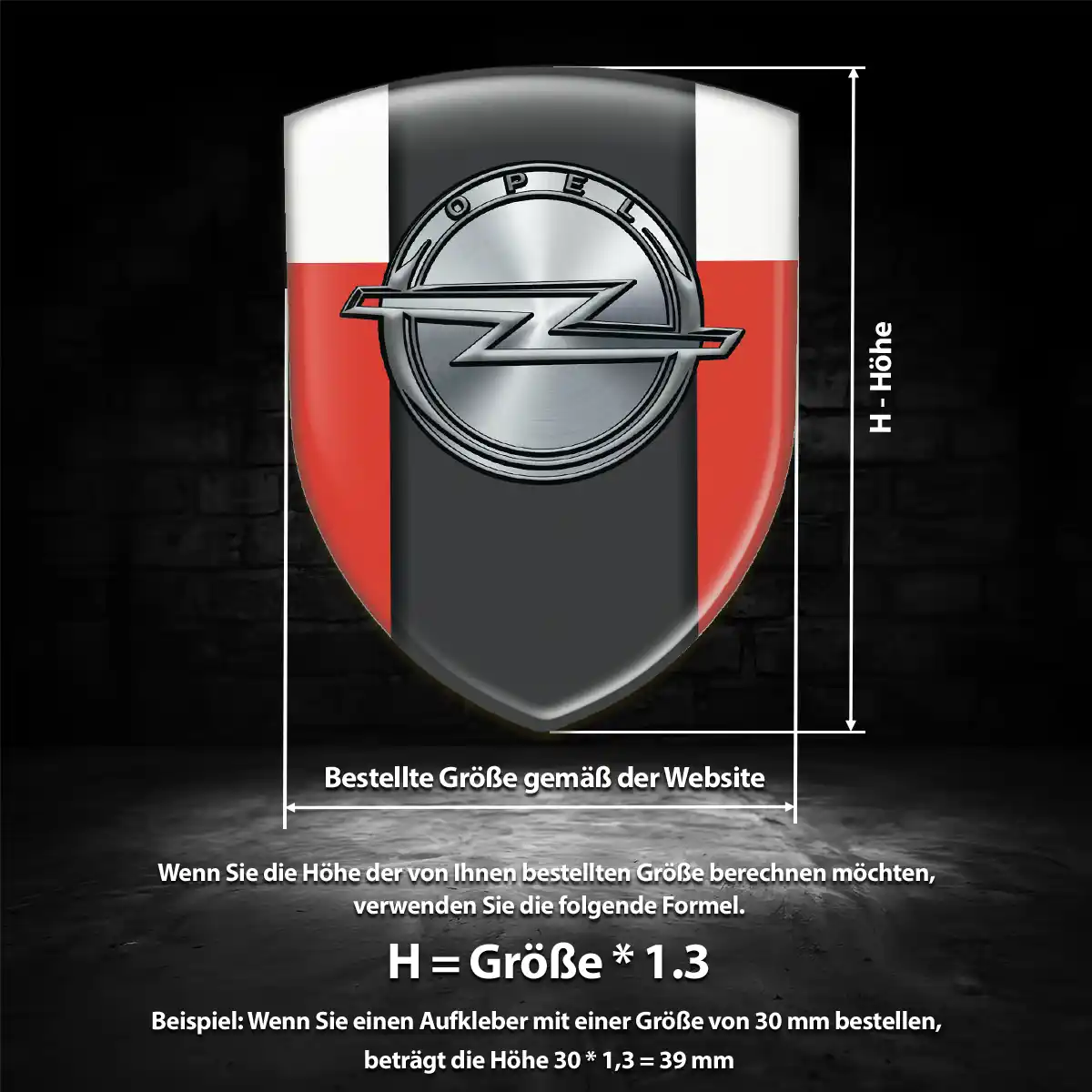 Opel Aufkleber 3D Gel Wappen Auto Interieurdesign