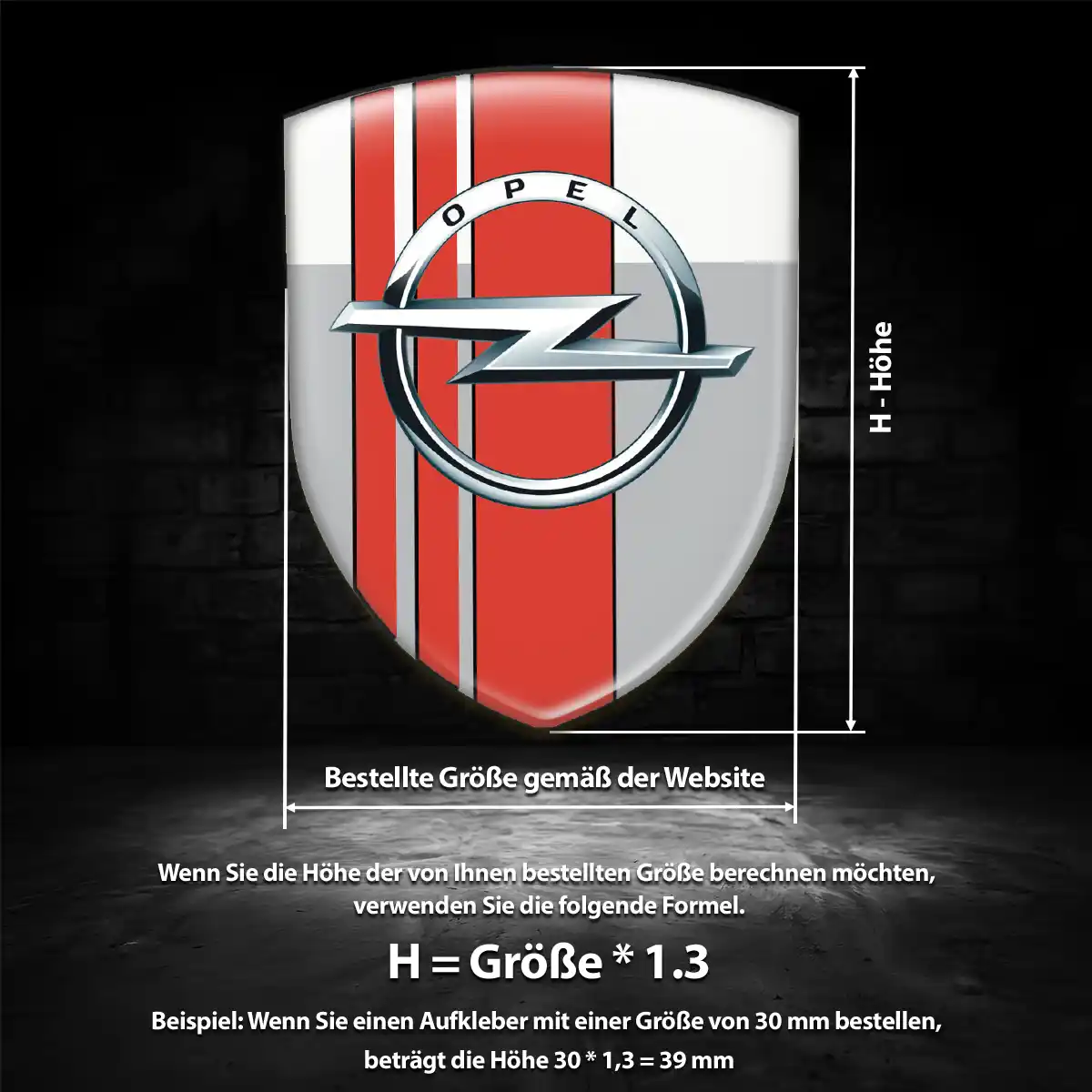 Opel Aufkleber 3D Gel Wappen Auto Modernes Design
