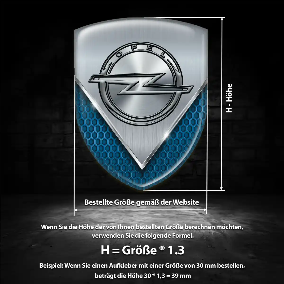 Opel Aufkleber 3D Gel Wappen Exterieurdesign