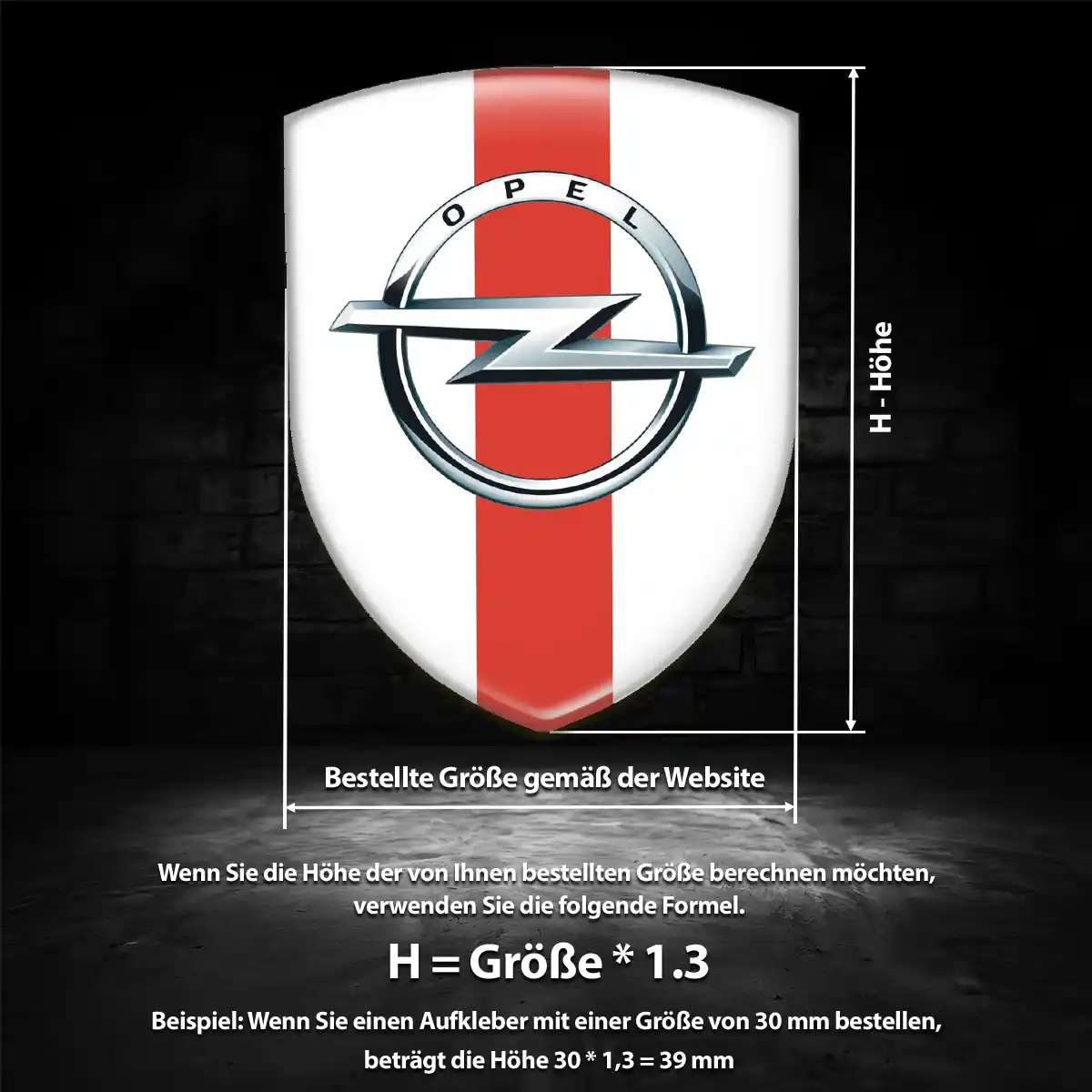 Opel Aufkleber Wappen Emblem Tuningfahrzeug