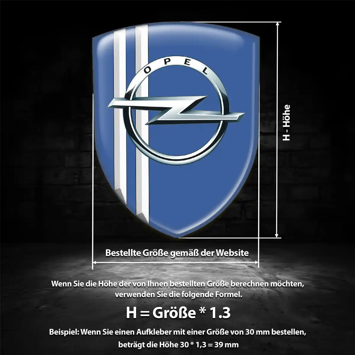 Opel Silikon Aufkleber Embleme Tuningfahrzeug