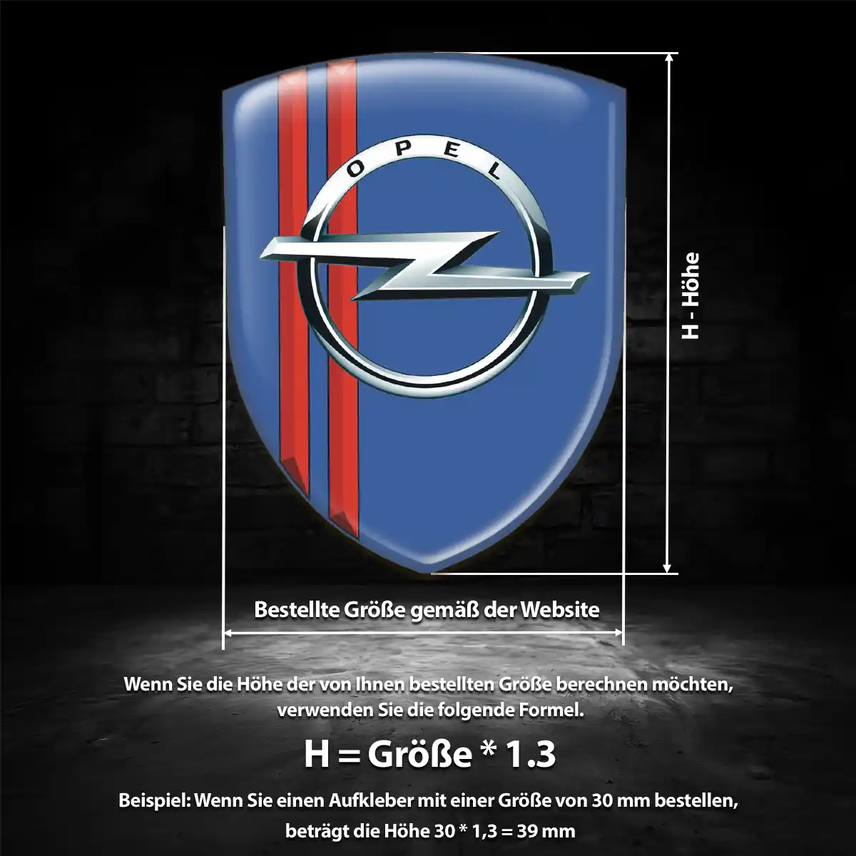 Opel Wappen Aufkleber Emblem Interieurdesign