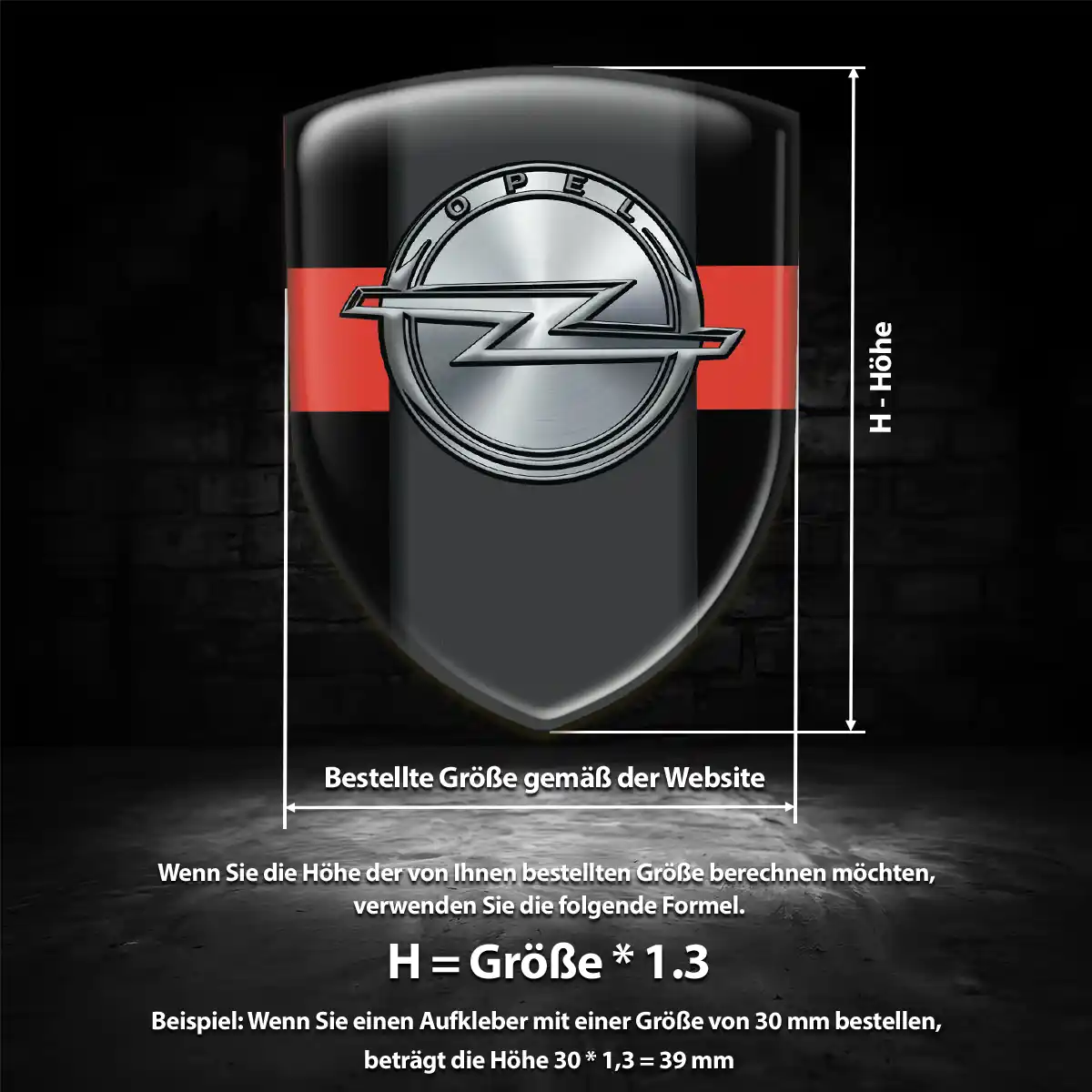 Opel Wappen Aufkleber Hochwertiges Harz