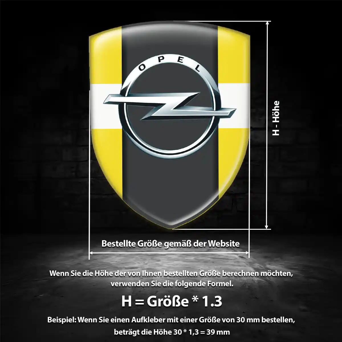 Opel Wappen Emblem Aufkleber Exterieurdesign