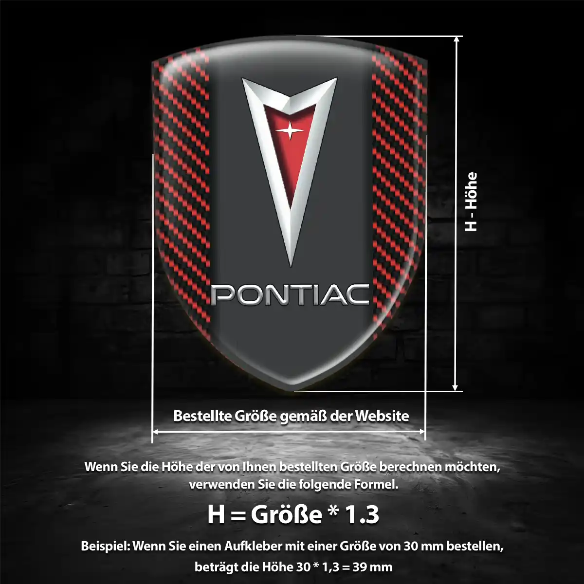 Pontiac 3D Gel Aufkleber Auto Hohe Qualität