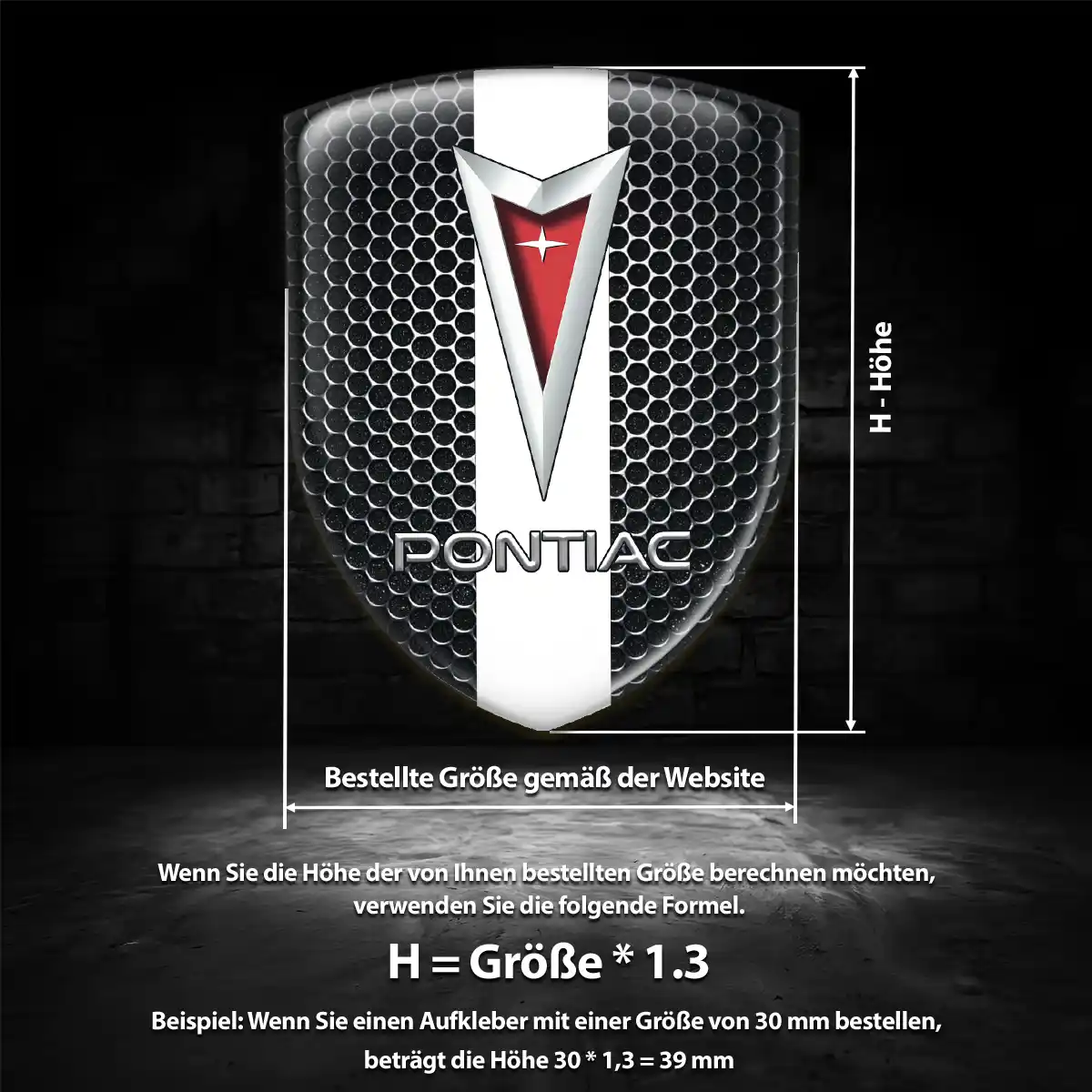 Pontiac 3D Gel Aufkleber Emblem Stilvolles Design