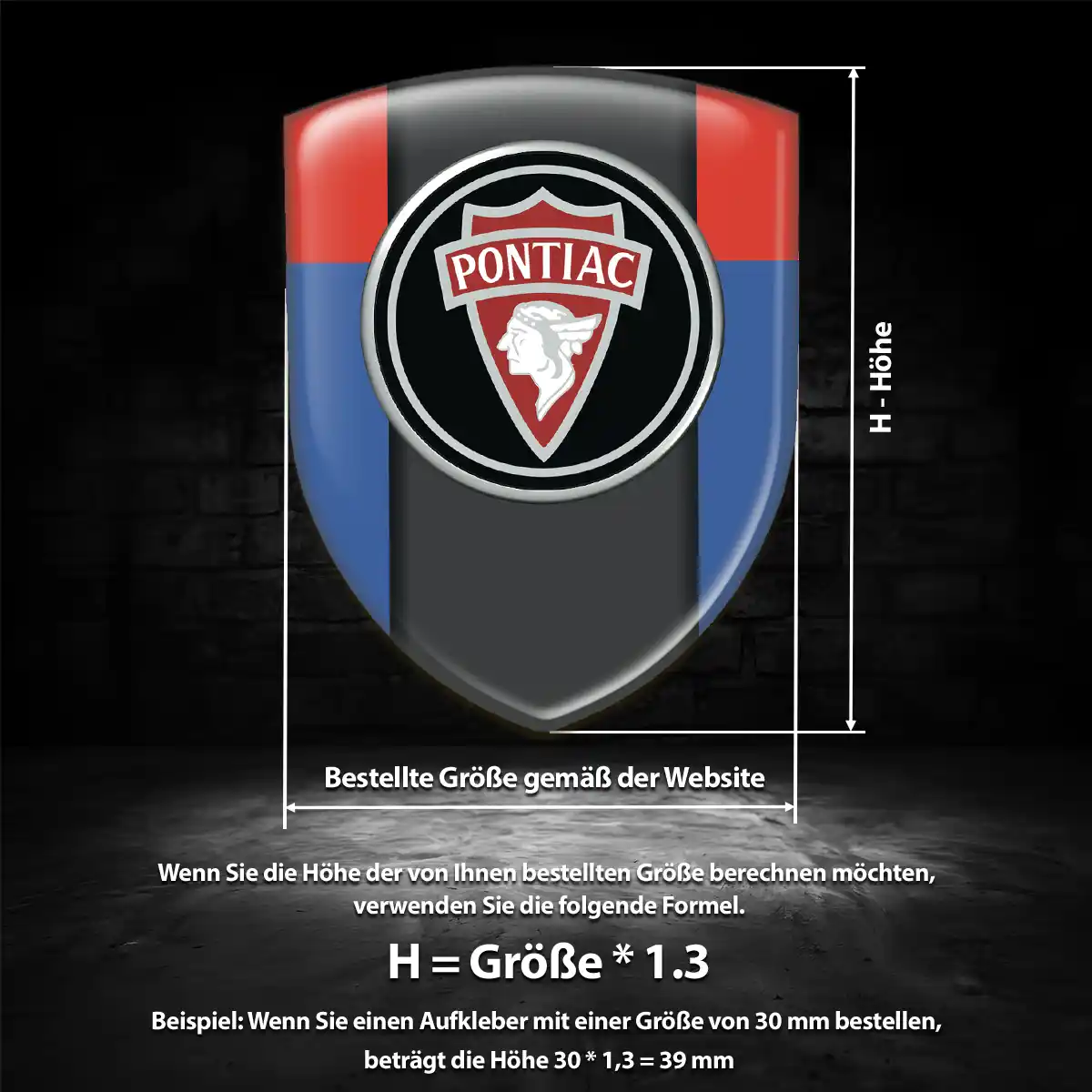 Pontiac 3D Gel Aufkleber Embleme Auto Stilvolles Design