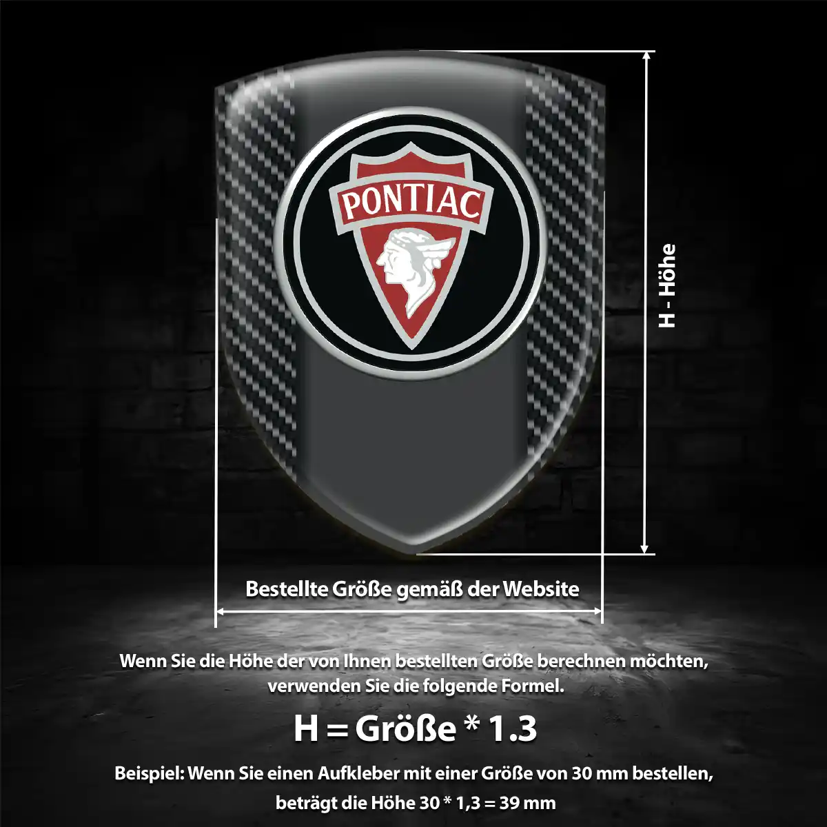Pontiac 3D Gel Aufkleber Silikon Premium-Edition