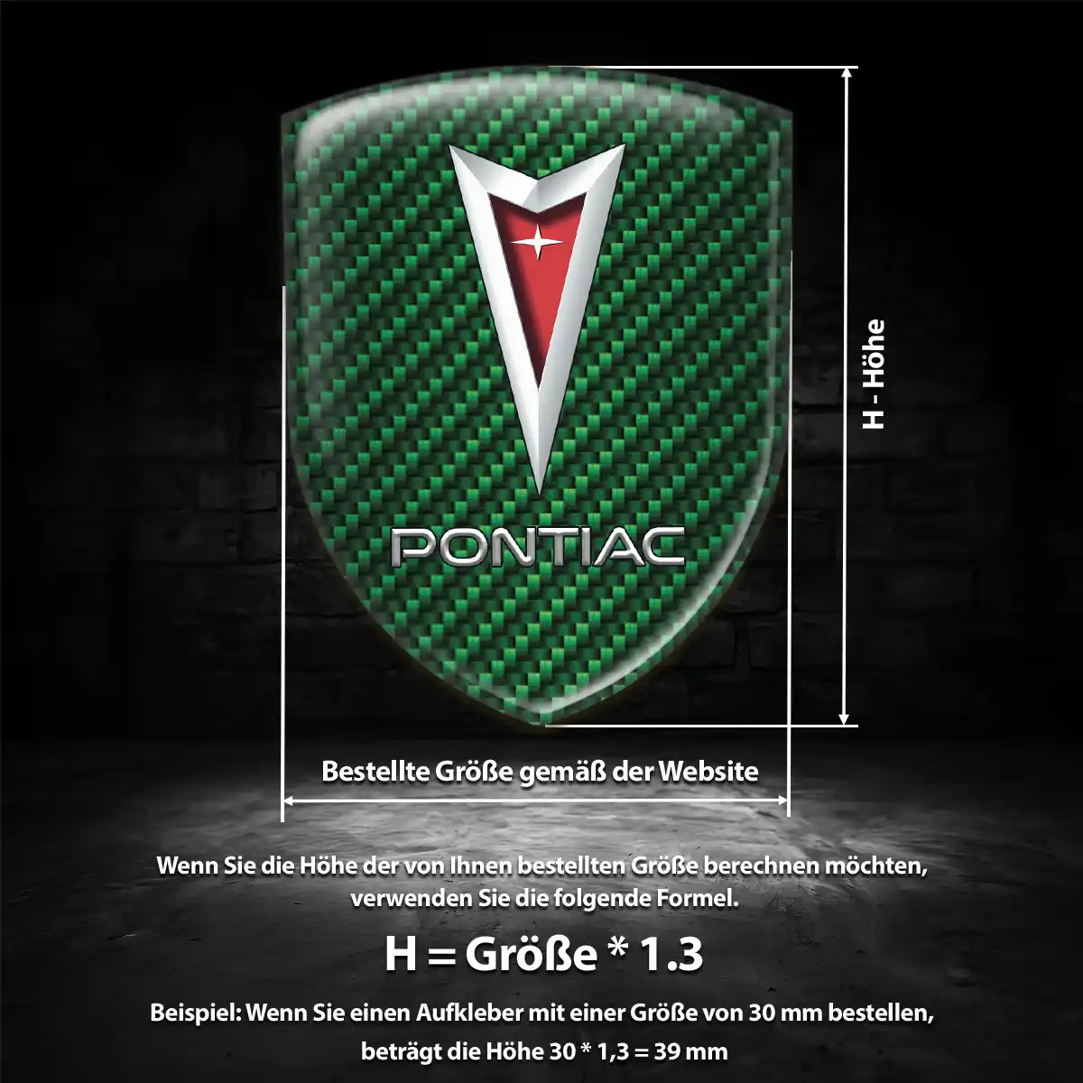 Pontiac 3D Gel Aufkleber Stilvolles Design