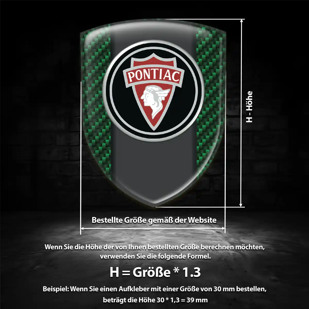 Pontiac 3D Gel Aufkleber Wappen Auto Hohe Qualität