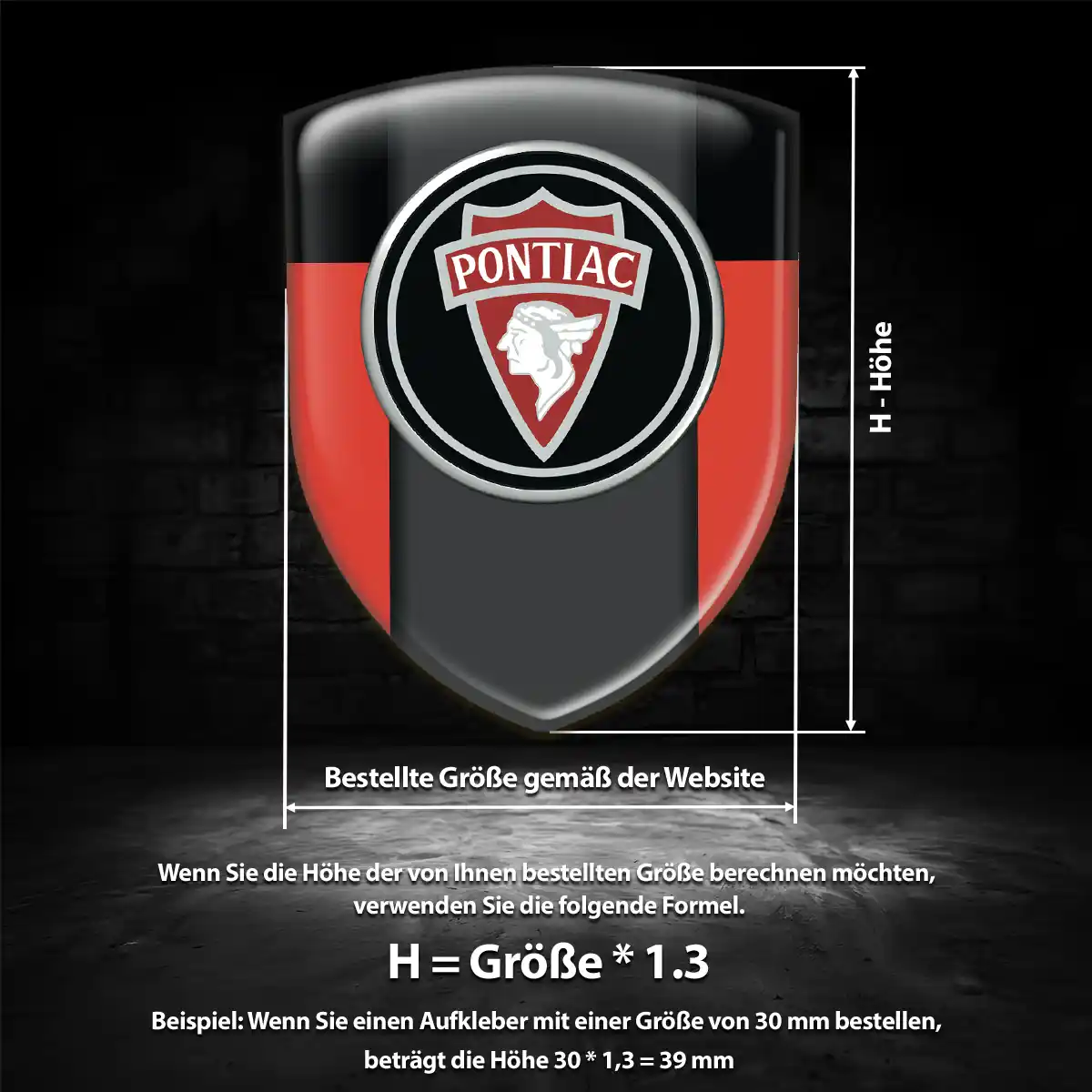 Pontiac 3D Gel Aufkleber Wappen Hohe Qualität