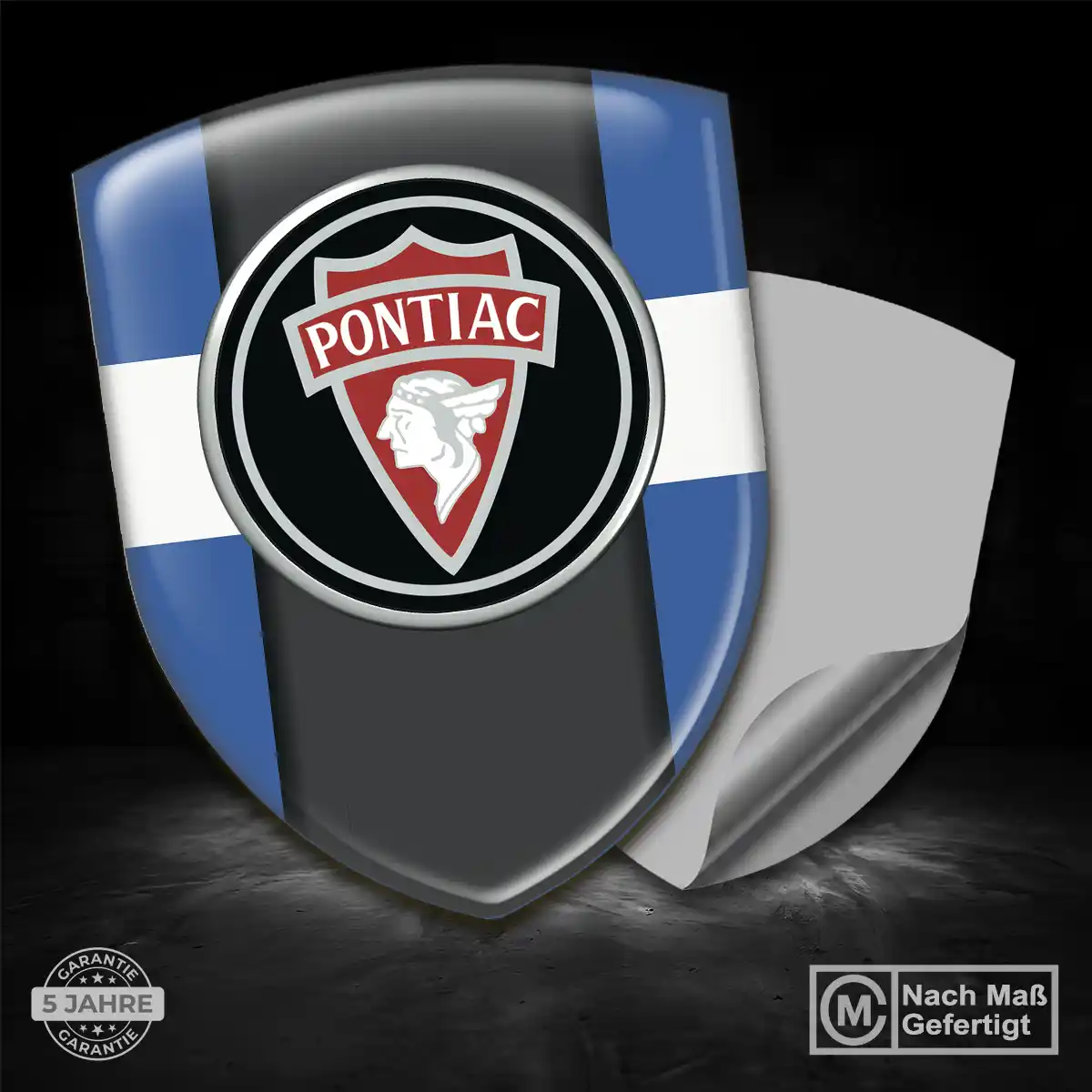 Pontiac 3D Gel Aufkleber Wappen Premium-Edition