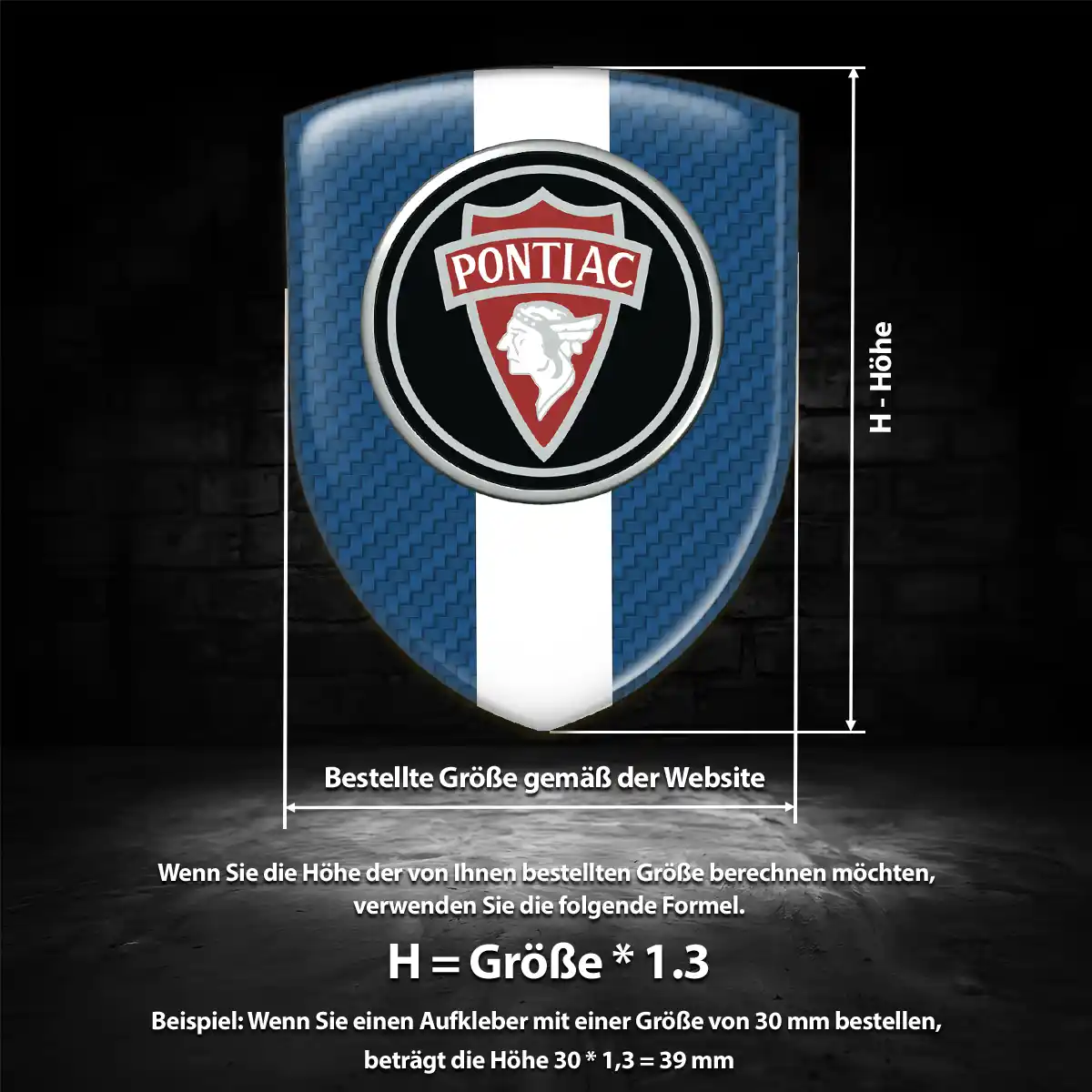 Pontiac 3D Gel Aufkleber Wappen Stilvolles Design