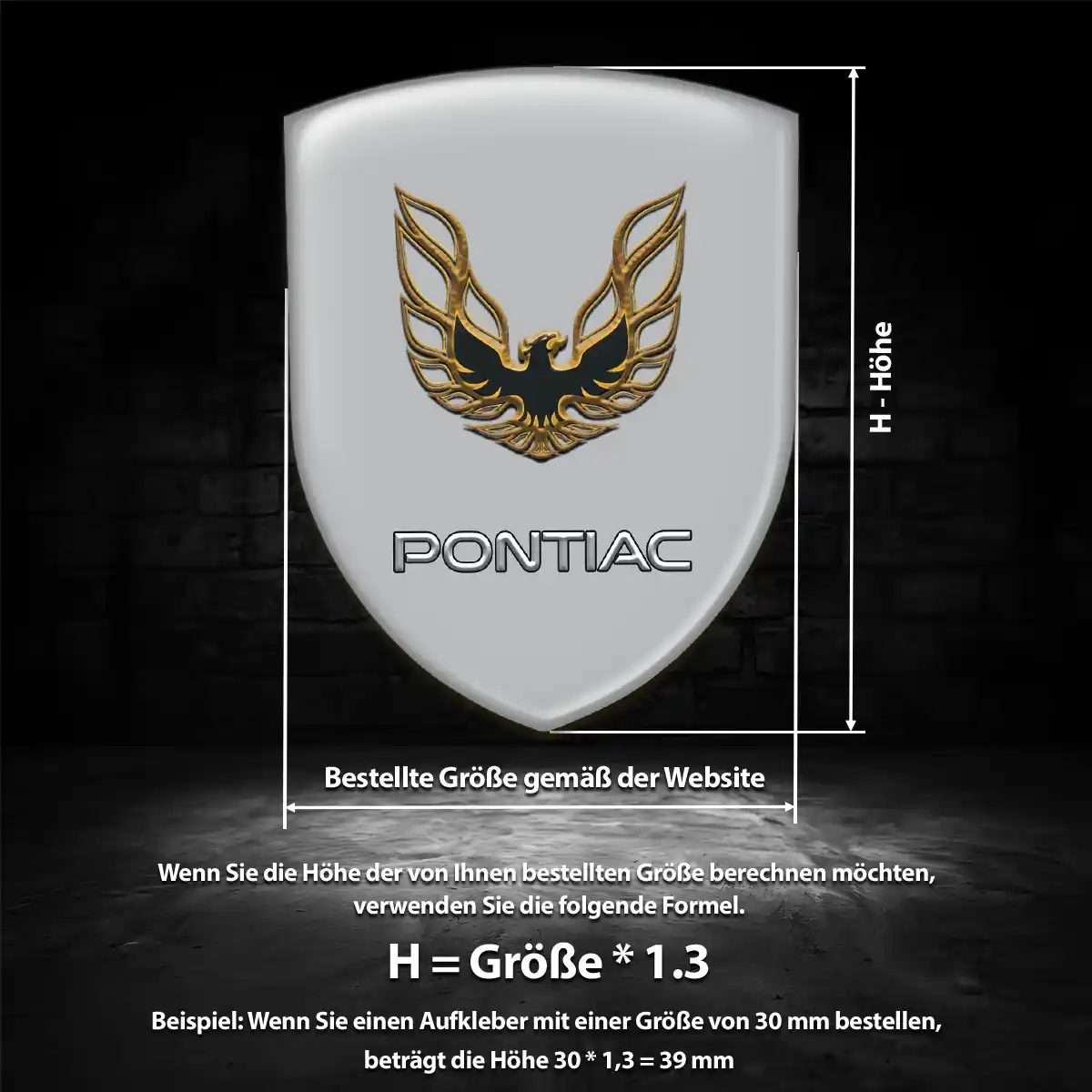 Pontiac Aufkleber 3D Gel Embleme Premium-Edition