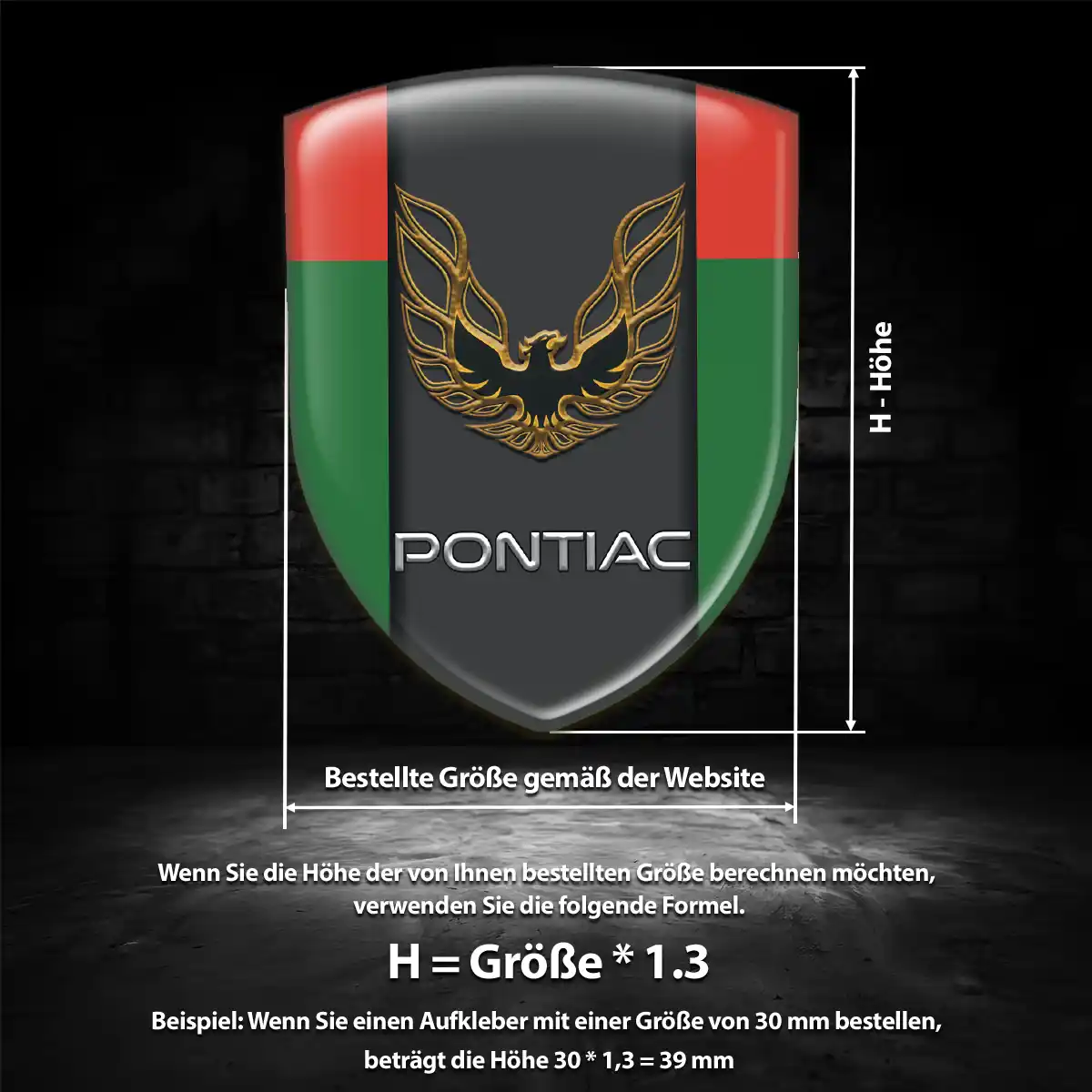 Pontiac Aufkleber 3D Gel Silikon Auto Stilvolles Design