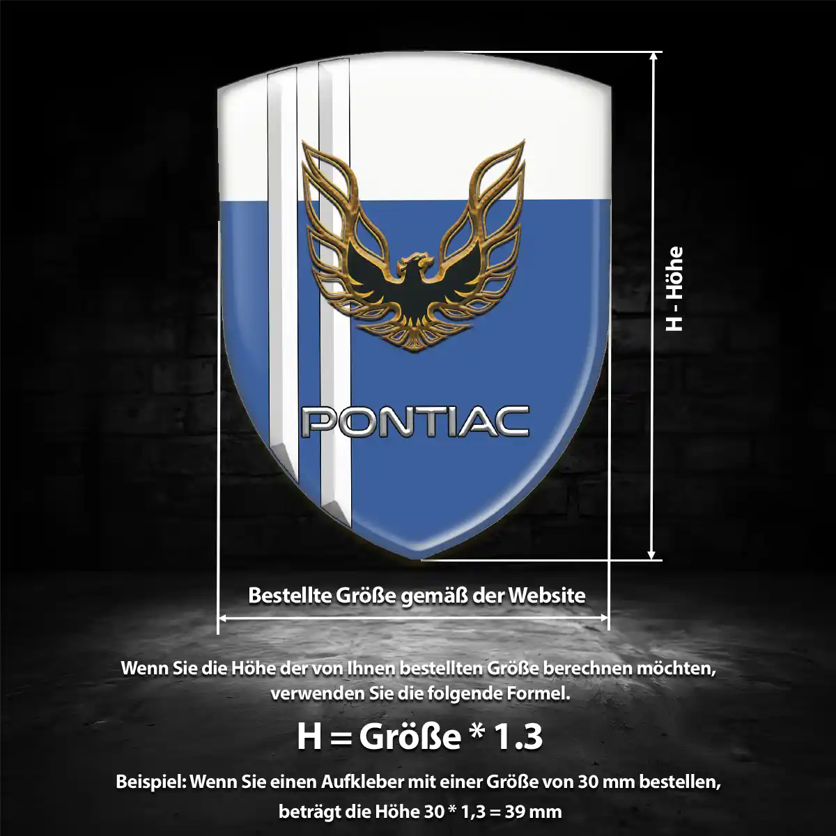 Pontiac Aufkleber 3D Gel Silikon Stilvolles Design