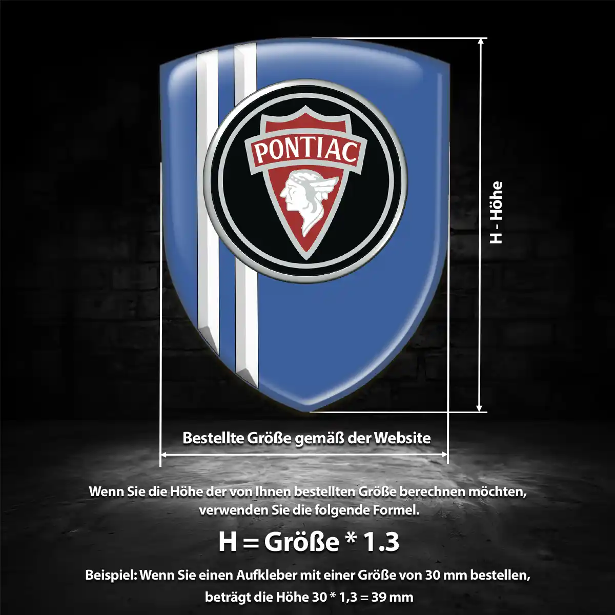 Pontiac Aufkleber 3D Gel Wappen Auto Stilvolles Design