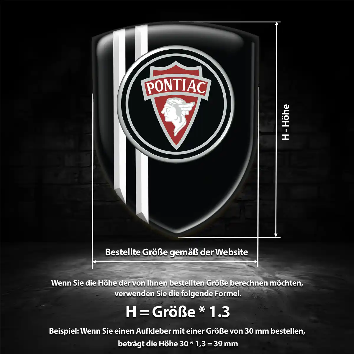Pontiac Aufkleber 3D Gel Wappen Hohe Qualität