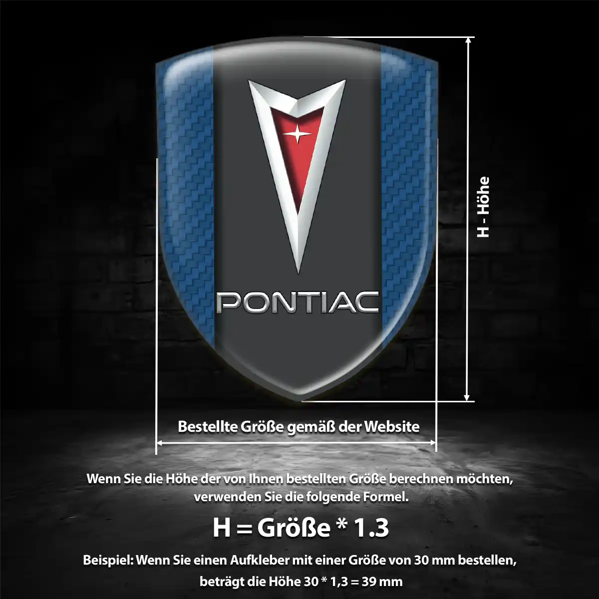 Pontiac Aufkleber 3D Gel Wappen Premium-Edition