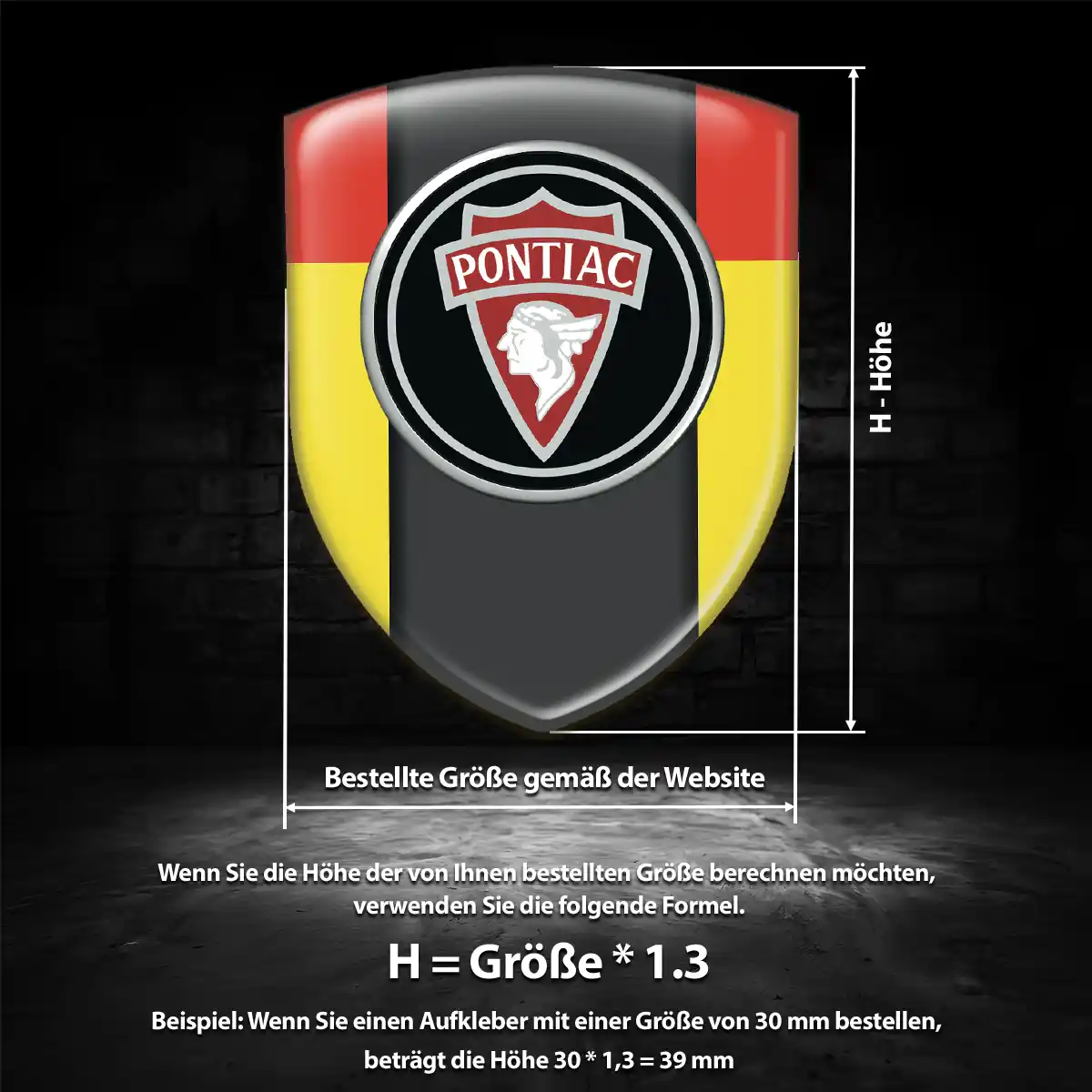 Pontiac Aufkleber 3D Gel Wappen Stilvolles Design