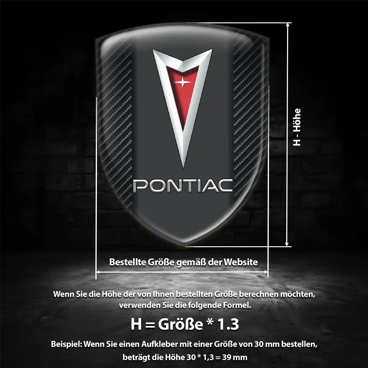 Pontiac Aufkleber Embleme Silikon Premium-Edition
