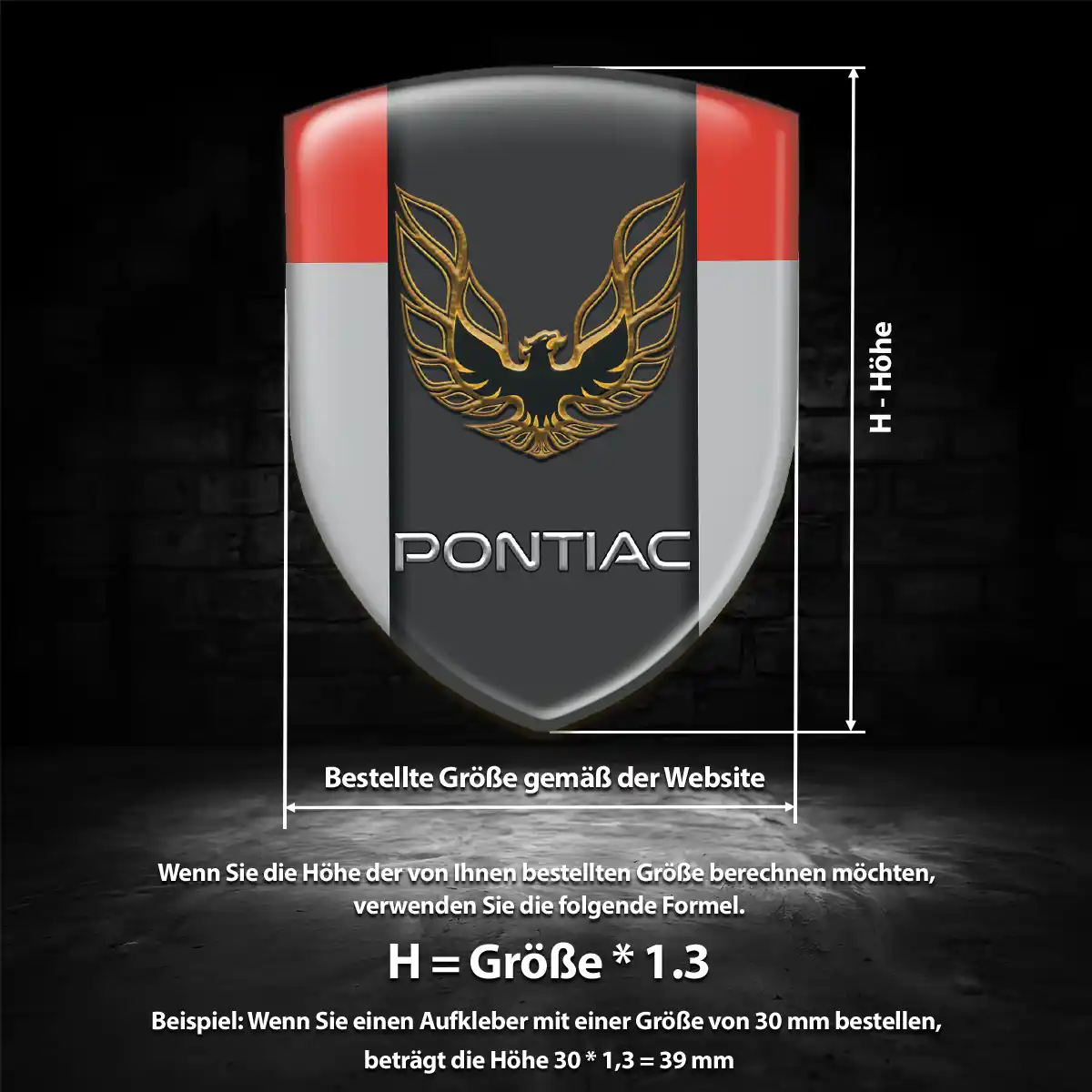 Pontiac Emblem Aufkleber Wappen Hohe Qualität