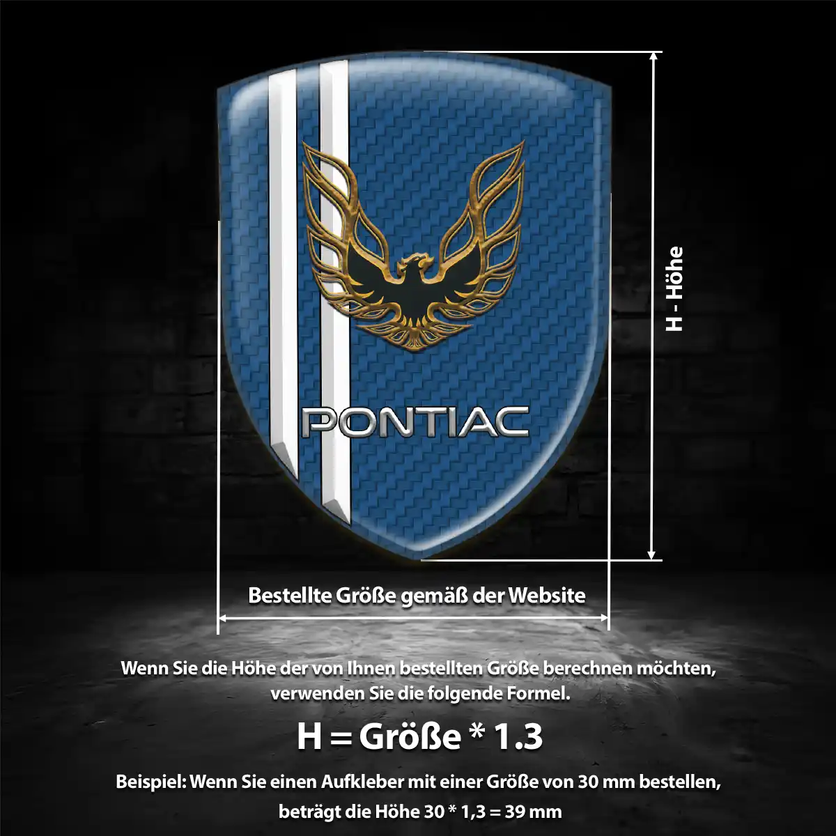 Pontiac Emblem Wappen Aufkleber Premium-Edition