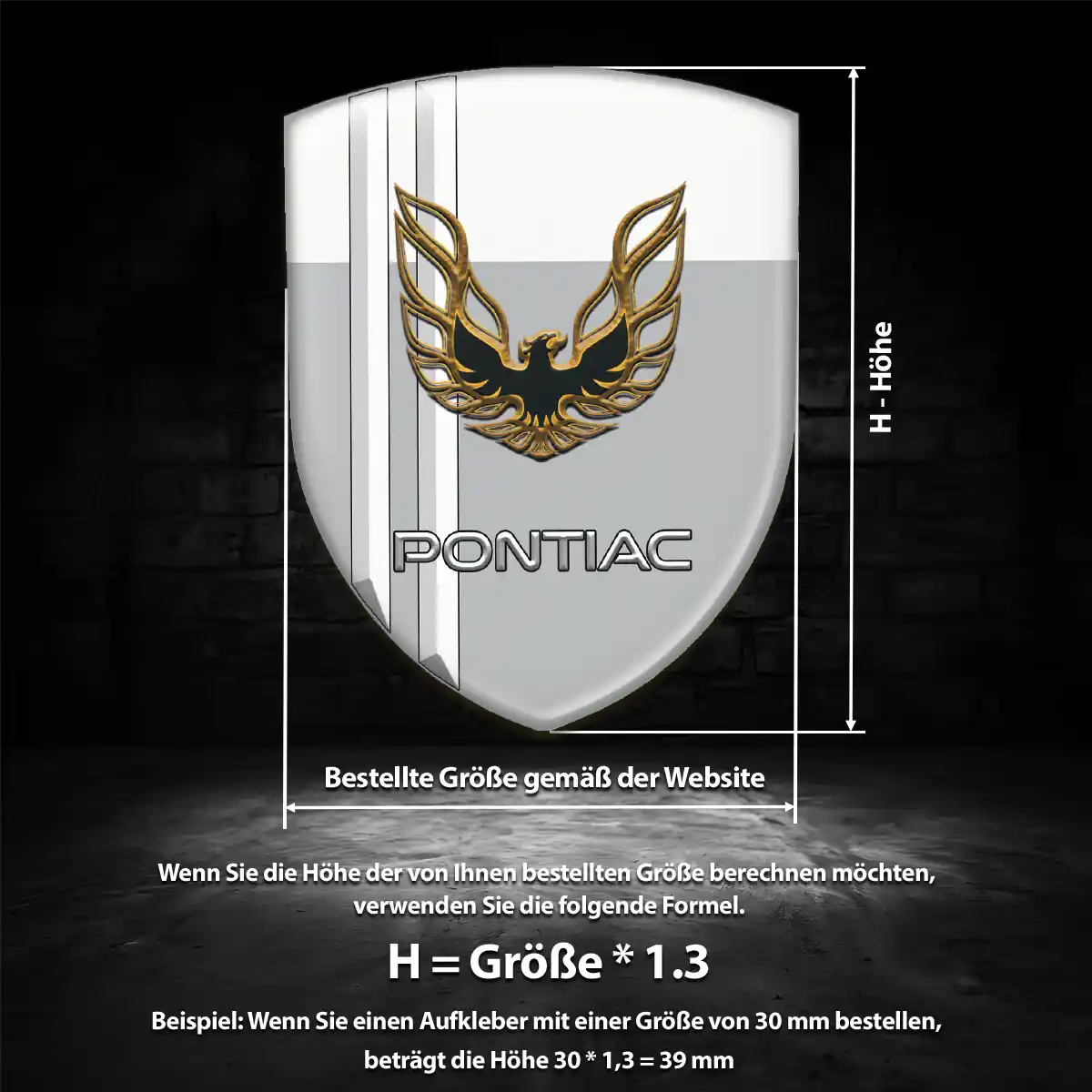 Pontiac Wappen Aufkleber Emblem Premium-Edition