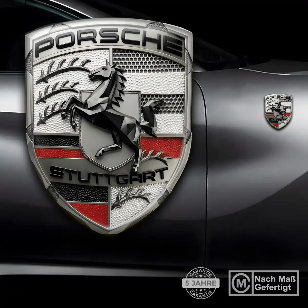 Porsche 3D Gel Aufkleber Emblem Stilvolles Design