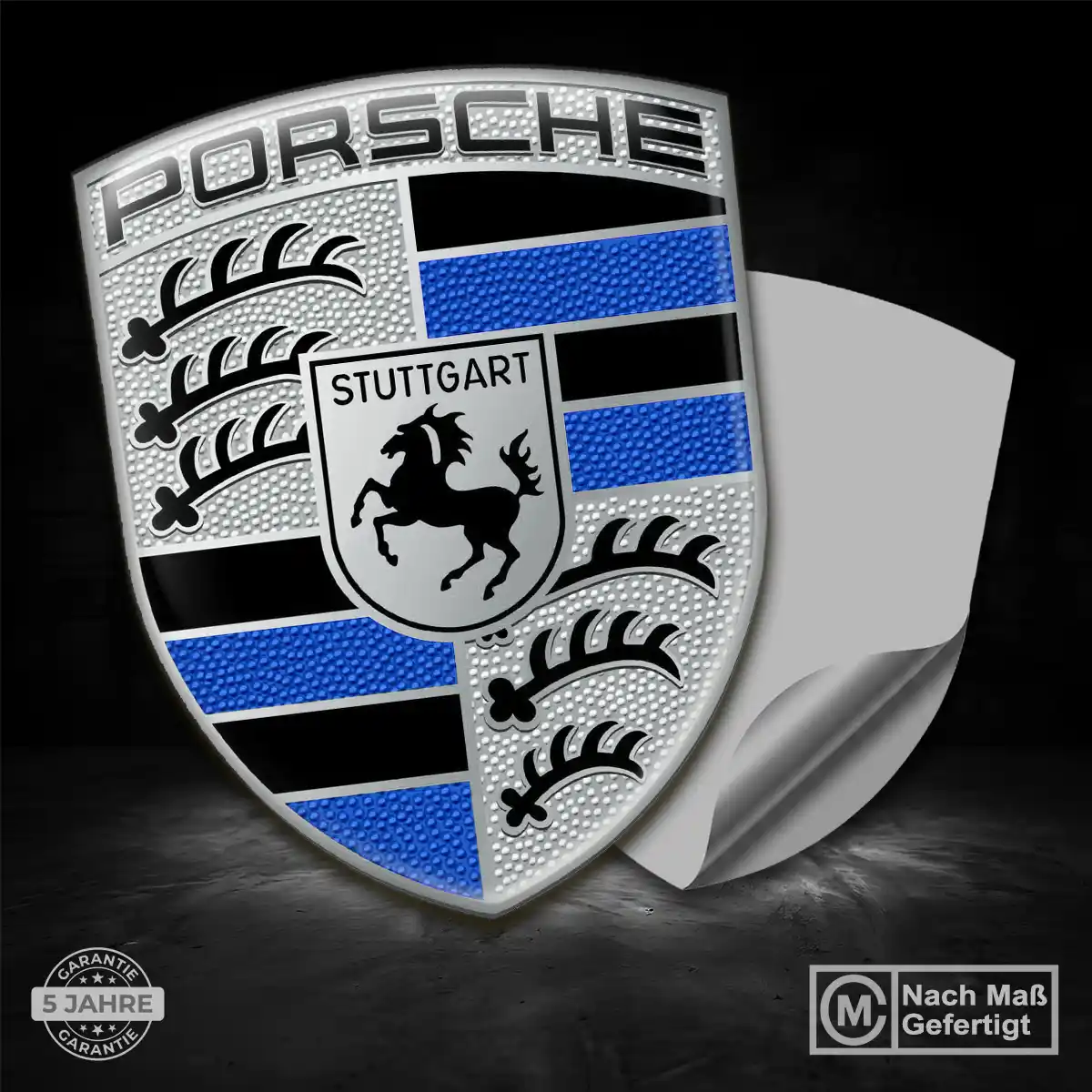Porsche 3D Gel Aufkleber Silikon Stilvolles Design