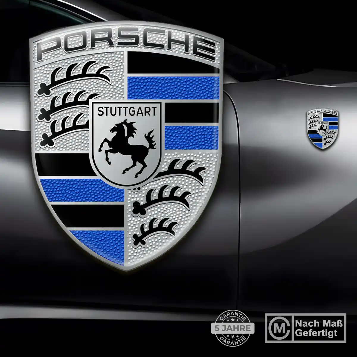 Porsche 3D Gel Aufkleber Silikon Stilvolles Design