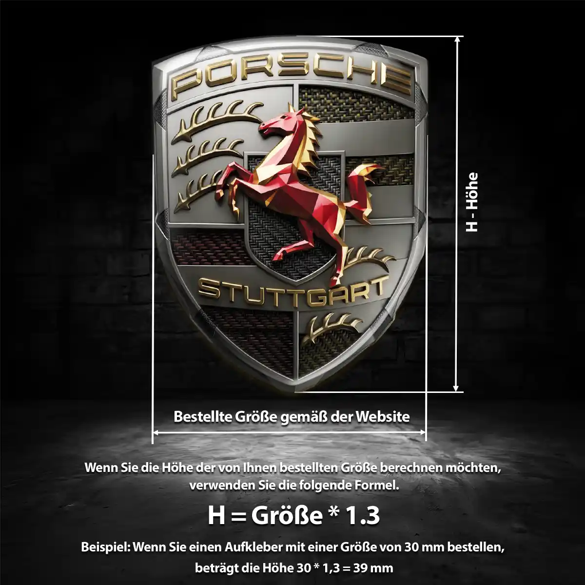 Porsche 3D Gel Aufkleber Stilvolles Design
