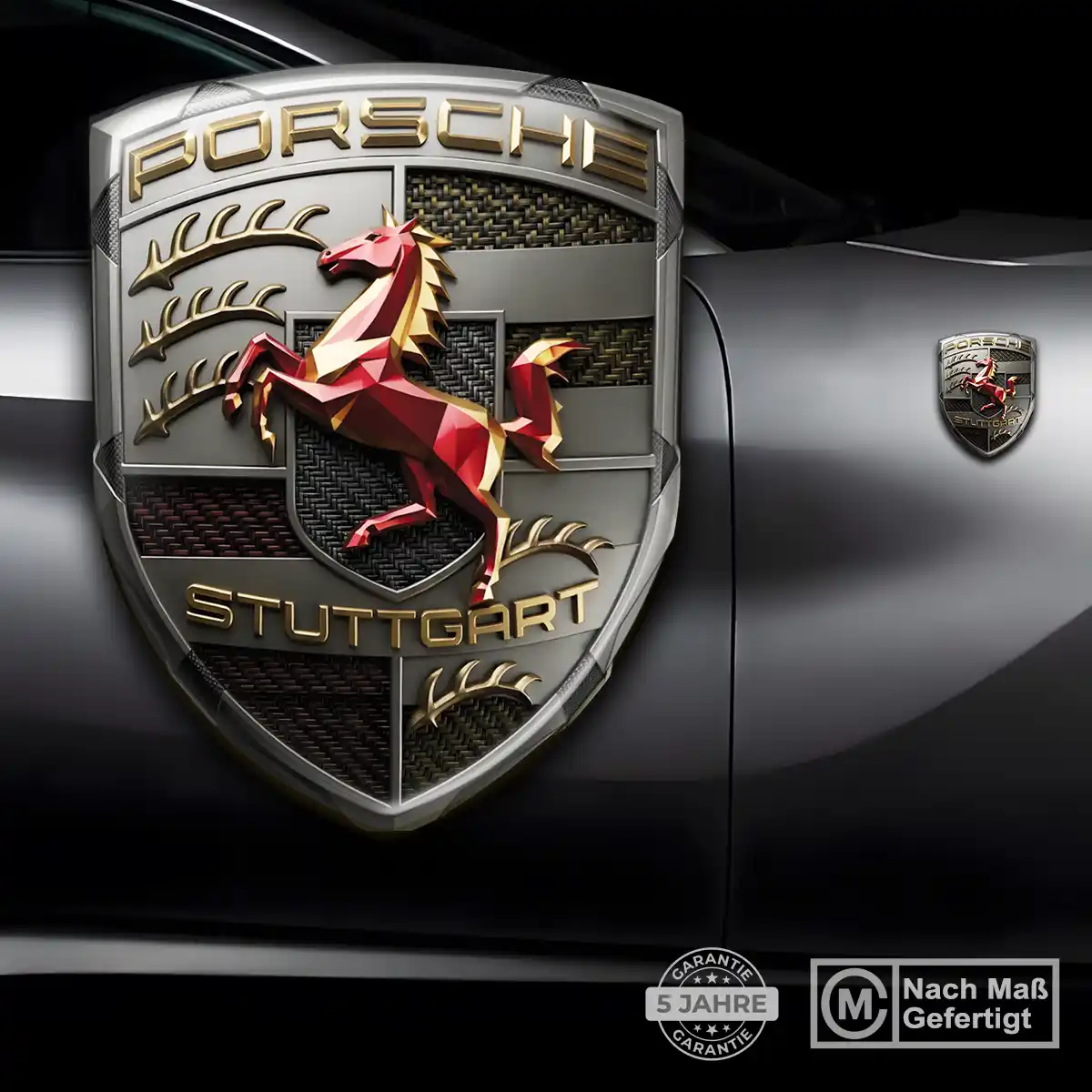 Porsche 3D Gel Aufkleber Stilvolles Design