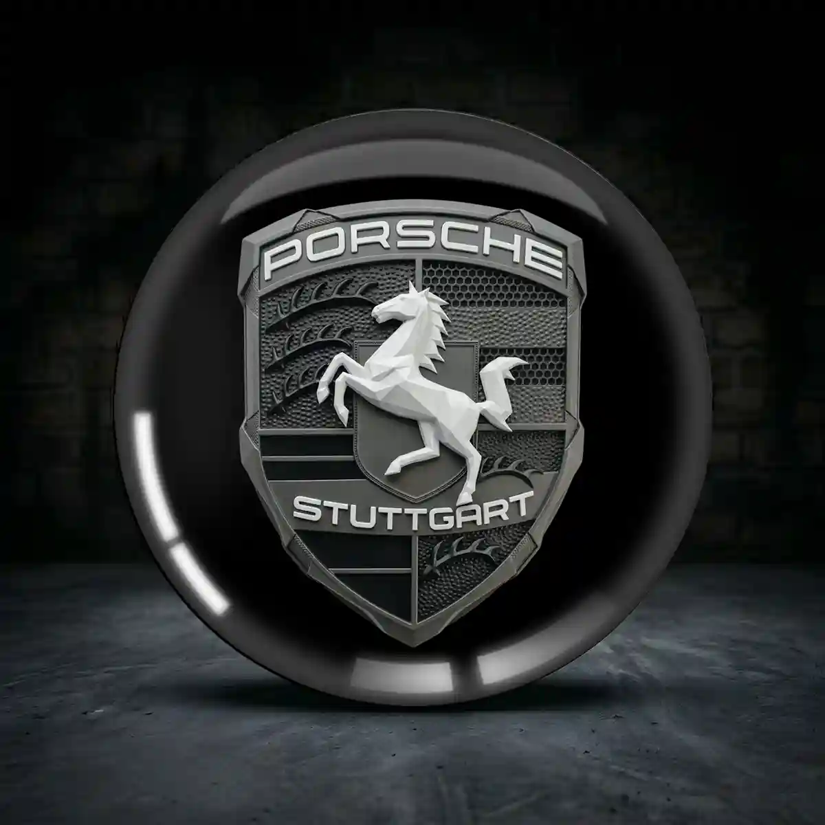 Porsche Aufkleber 3D Gel Elegantes Design