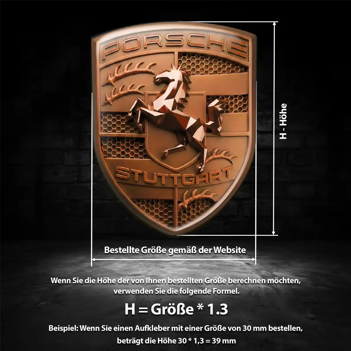 Porsche Aufkleber 3D Gel Emblem Stilvolles Design