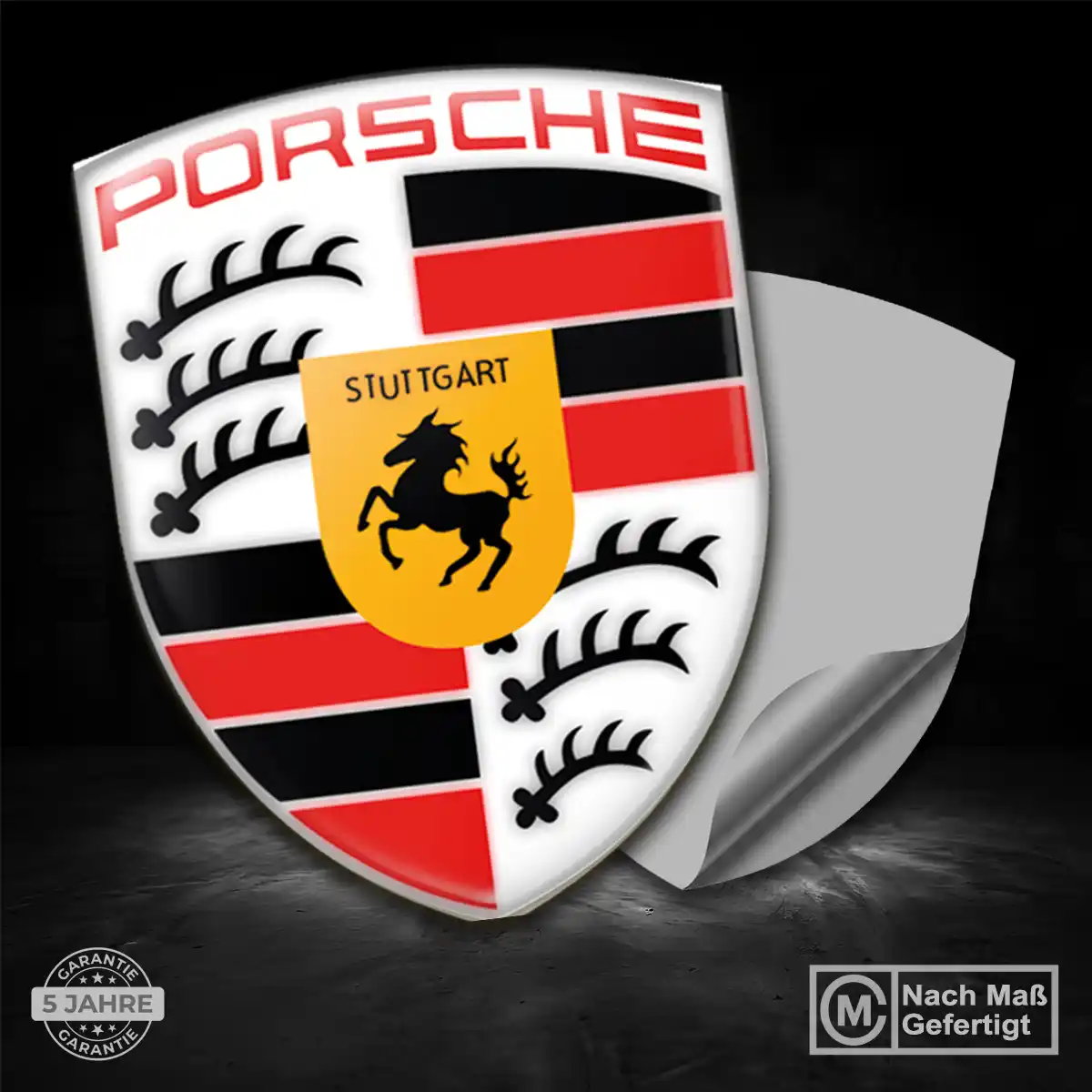 Porsche Aufkleber 3D Gel Embleme Stilvolles Design