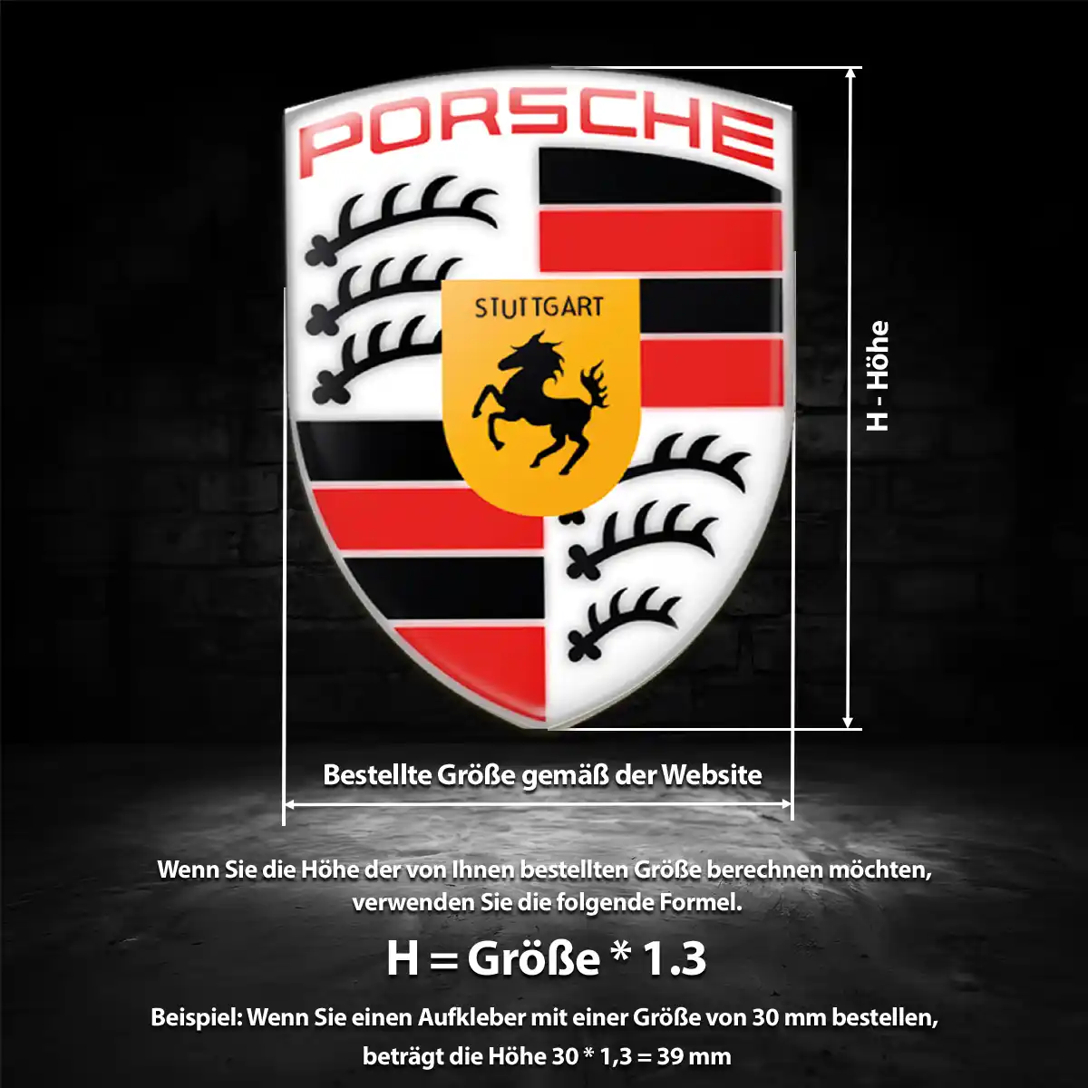 Porsche Aufkleber 3D Gel Embleme Stilvolles Design
