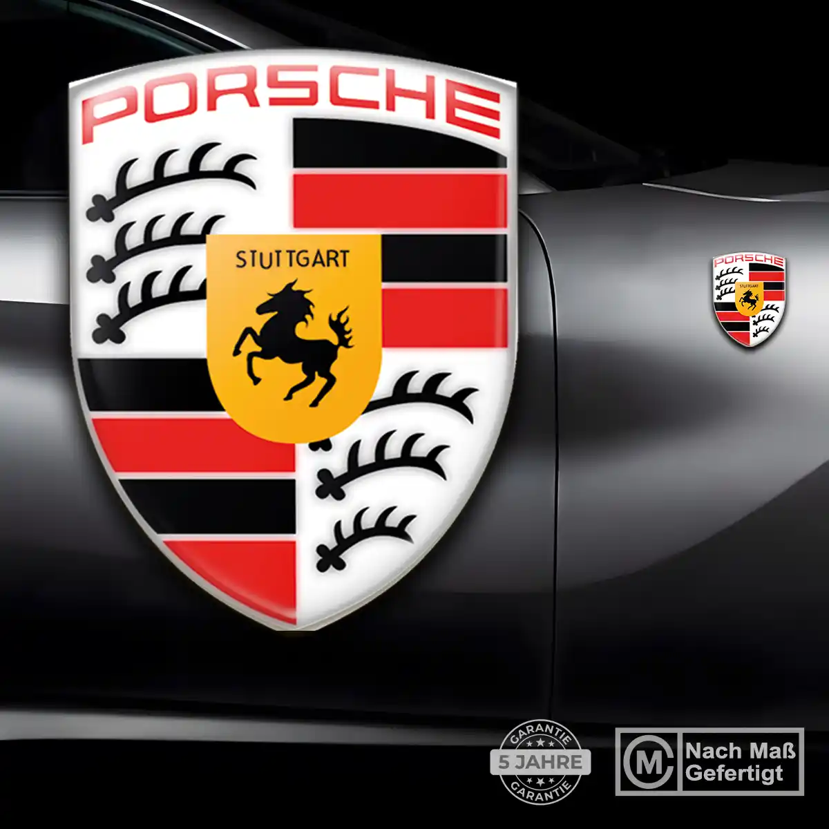 Porsche Aufkleber 3D Gel Embleme Stilvolles Design