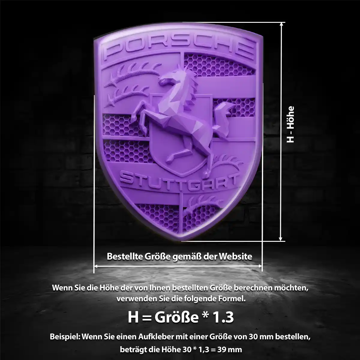 Porsche Aufkleber 3D Gel Silikon Stilvolles Design