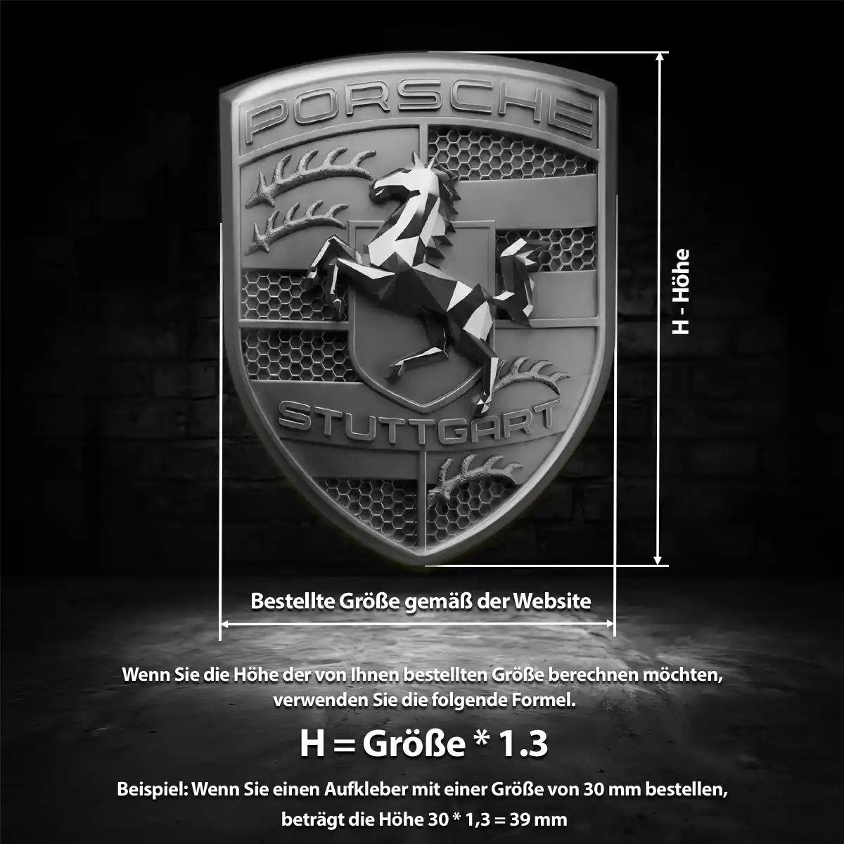 Porsche Aufkleber 3D Gel Wappen Stilvolles Design